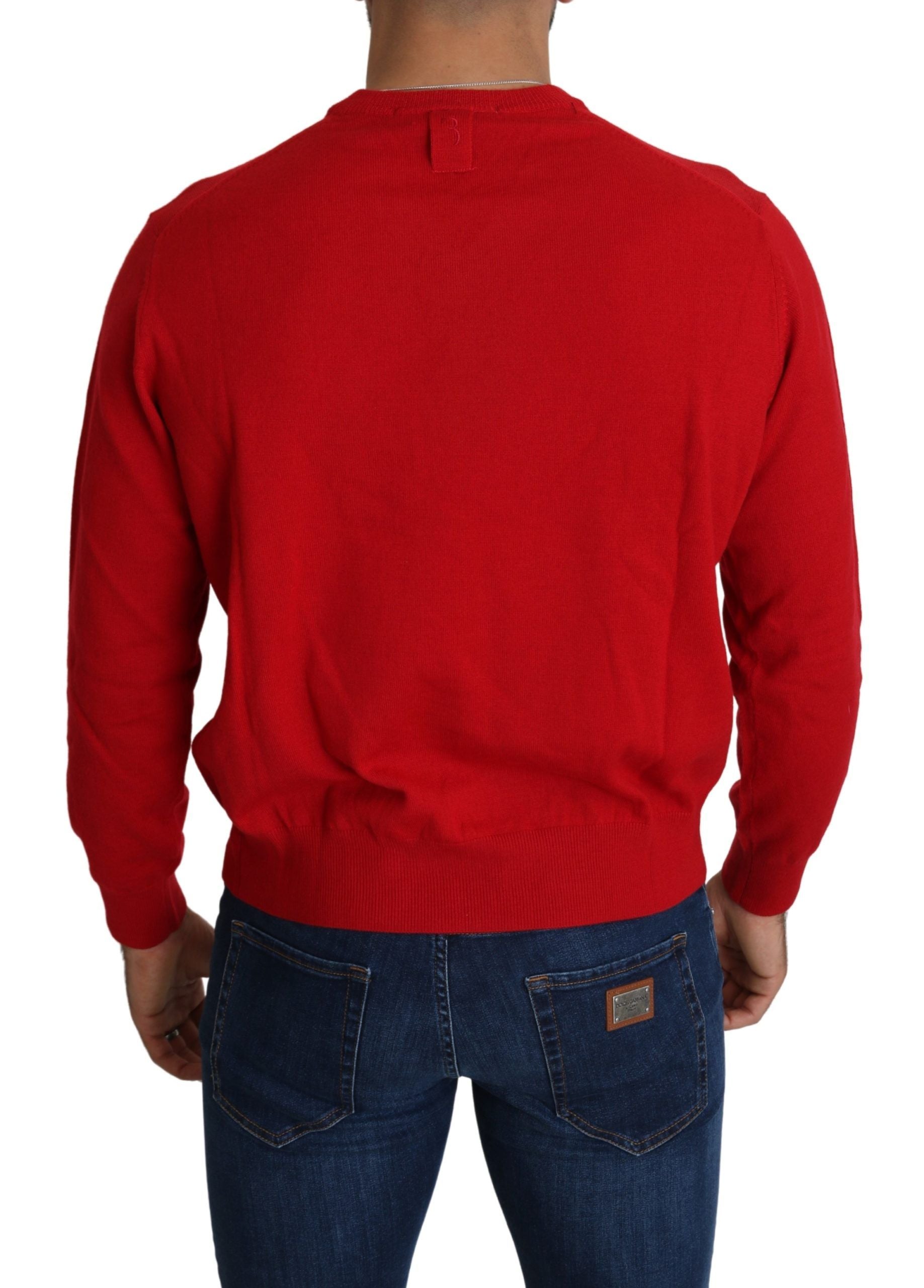 Billionaire Italian Couture – Ikonischer, bestickter roter Wollpullover