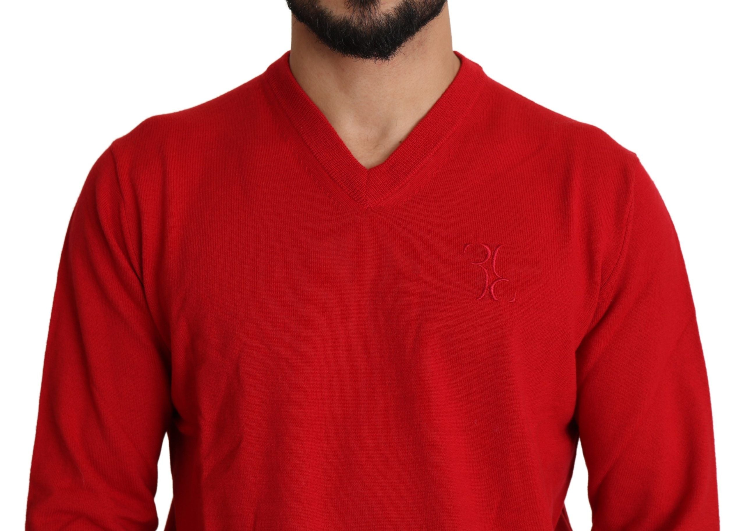 Billionaire Italian Couture – Ikonischer, bestickter roter Wollpullover