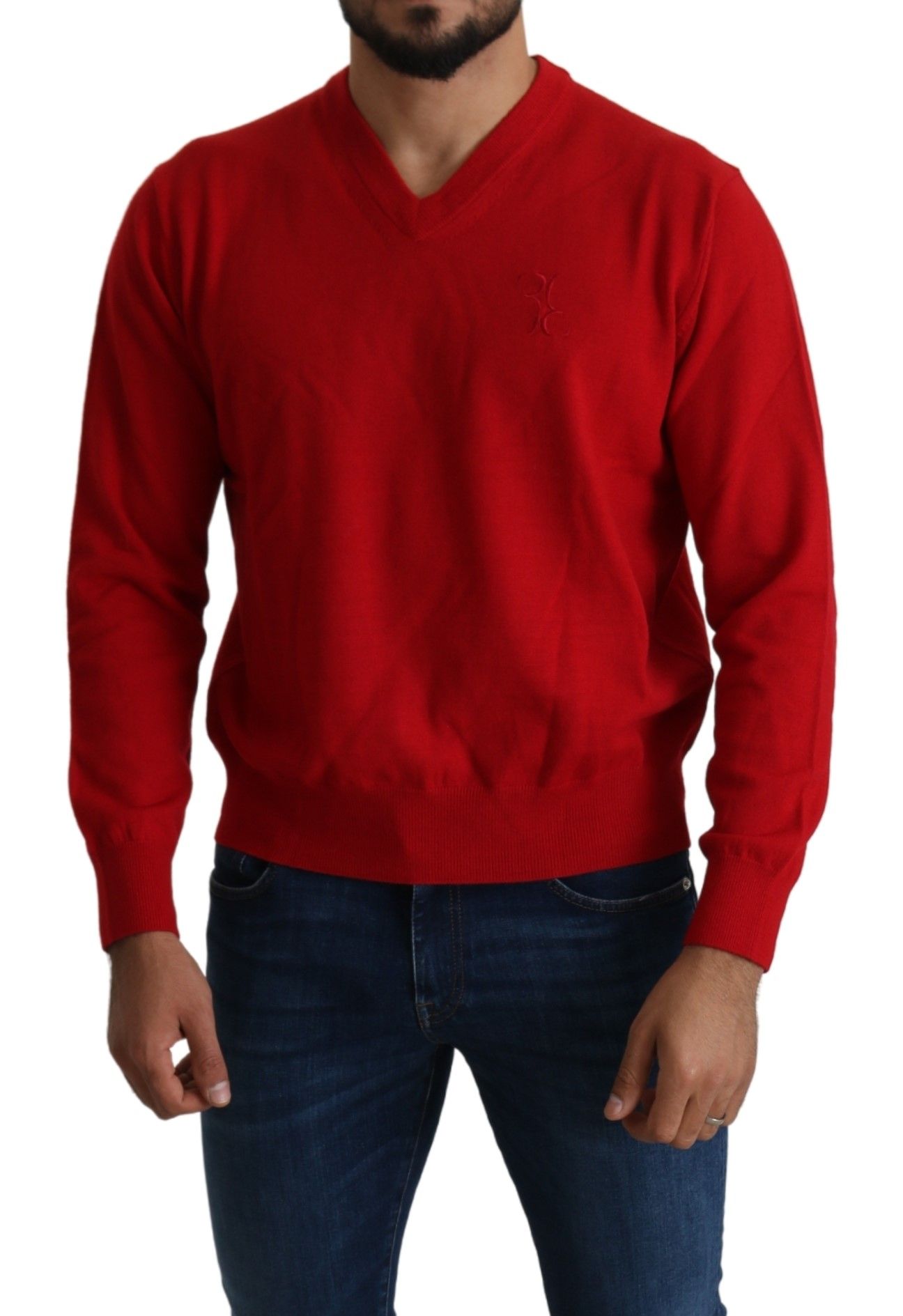 Billionaire Italian Couture – Ikonischer, bestickter roter Wollpullover