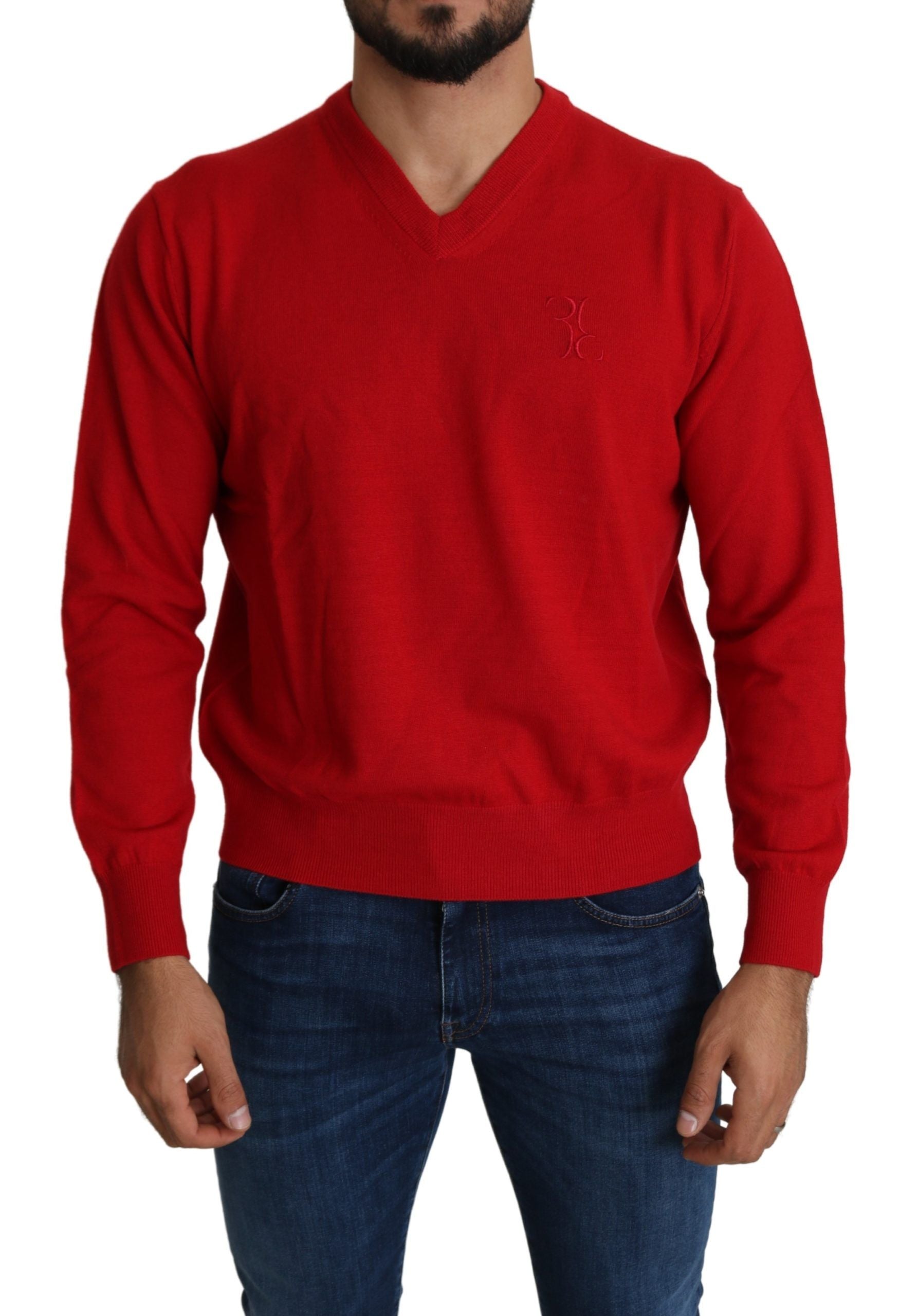 Billionaire Italian Couture – Ikonischer, bestickter roter Wollpullover