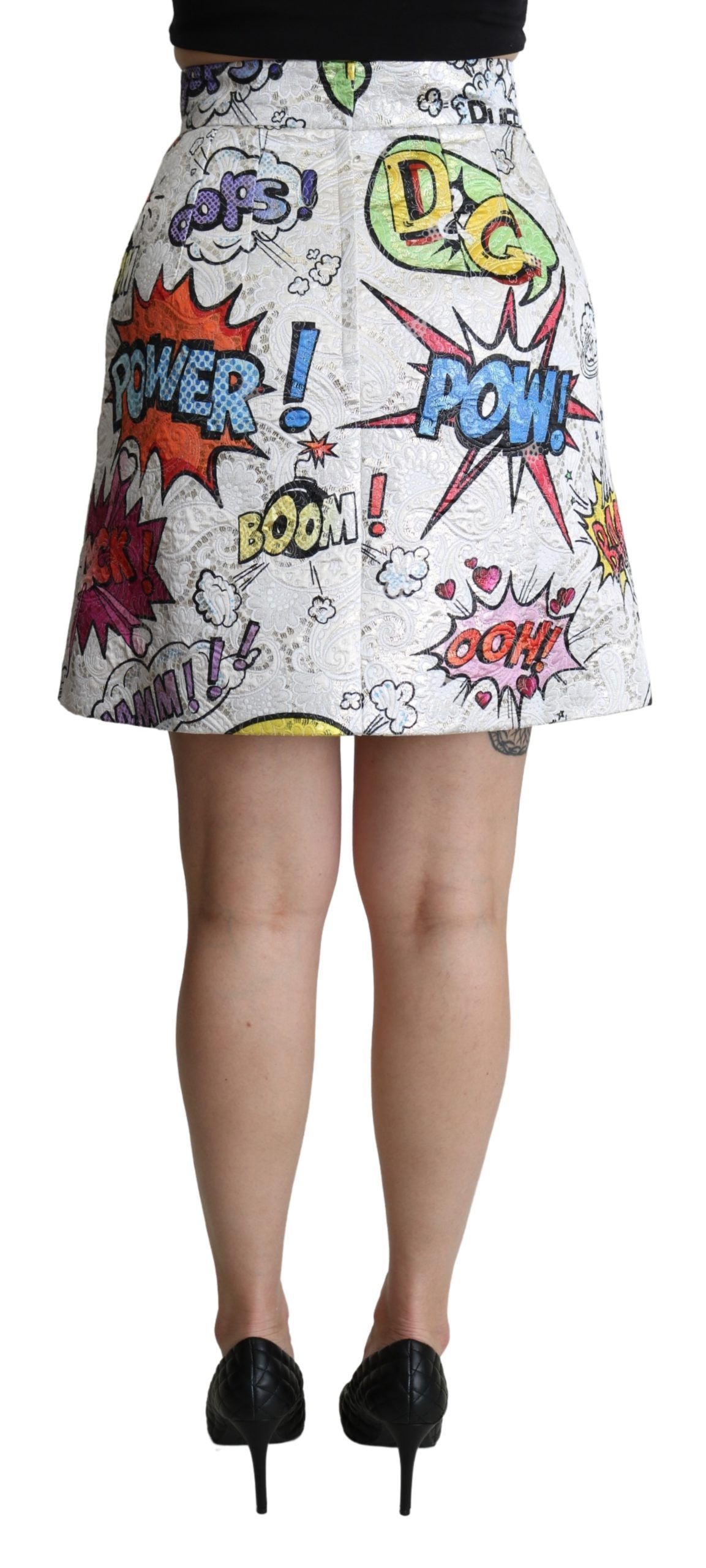 Dolce &amp; Gabbana Schicker Minirock aus Brokat mit Cartoon-Motiv