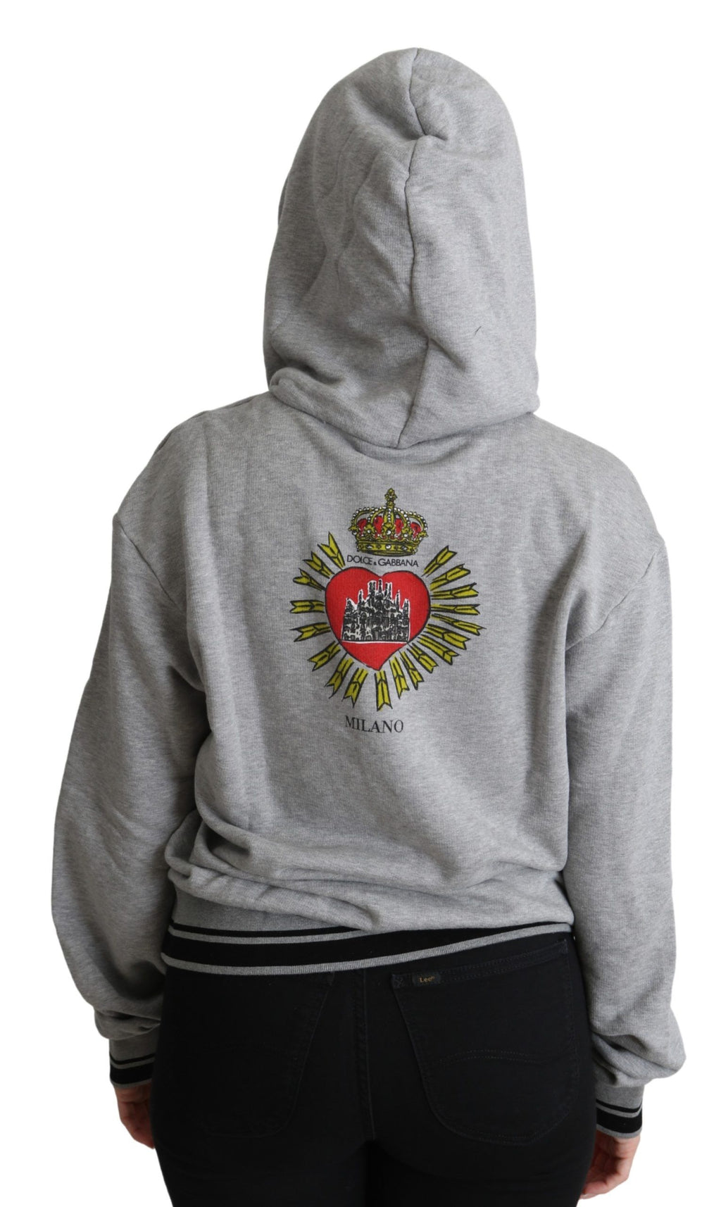 Dolce &amp; Gabbana – Exklusiver grauer Baumwollpullover mit Kapuze