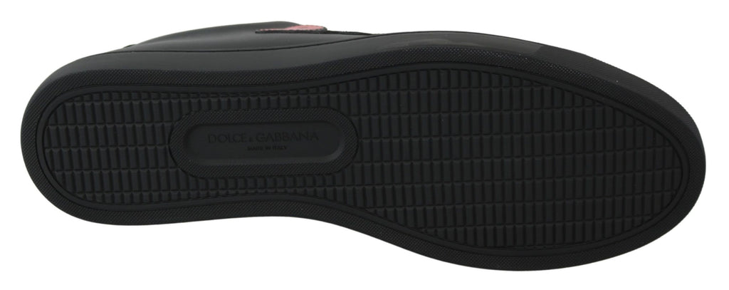Dolce &amp; Gabbana Elegante Leder-Sneaker mit roten Akzenten