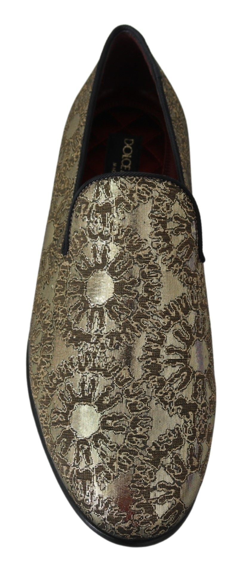 Dolce &amp; Gabbana – Goldene Bordeaux-Loafer mit Pantoletten, elegante Schuhe
