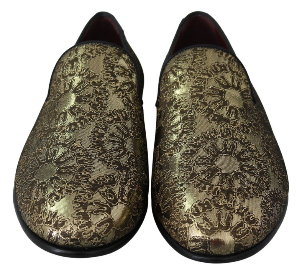 Dolce &amp; Gabbana – Goldene Bordeaux-Loafer mit Pantoletten, elegante Schuhe
