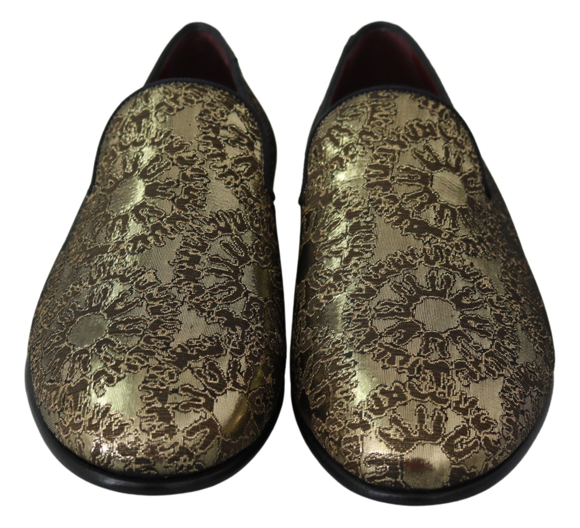 Dolce &amp; Gabbana – Goldene Bordeaux-Loafer mit Pantoletten, elegante Schuhe