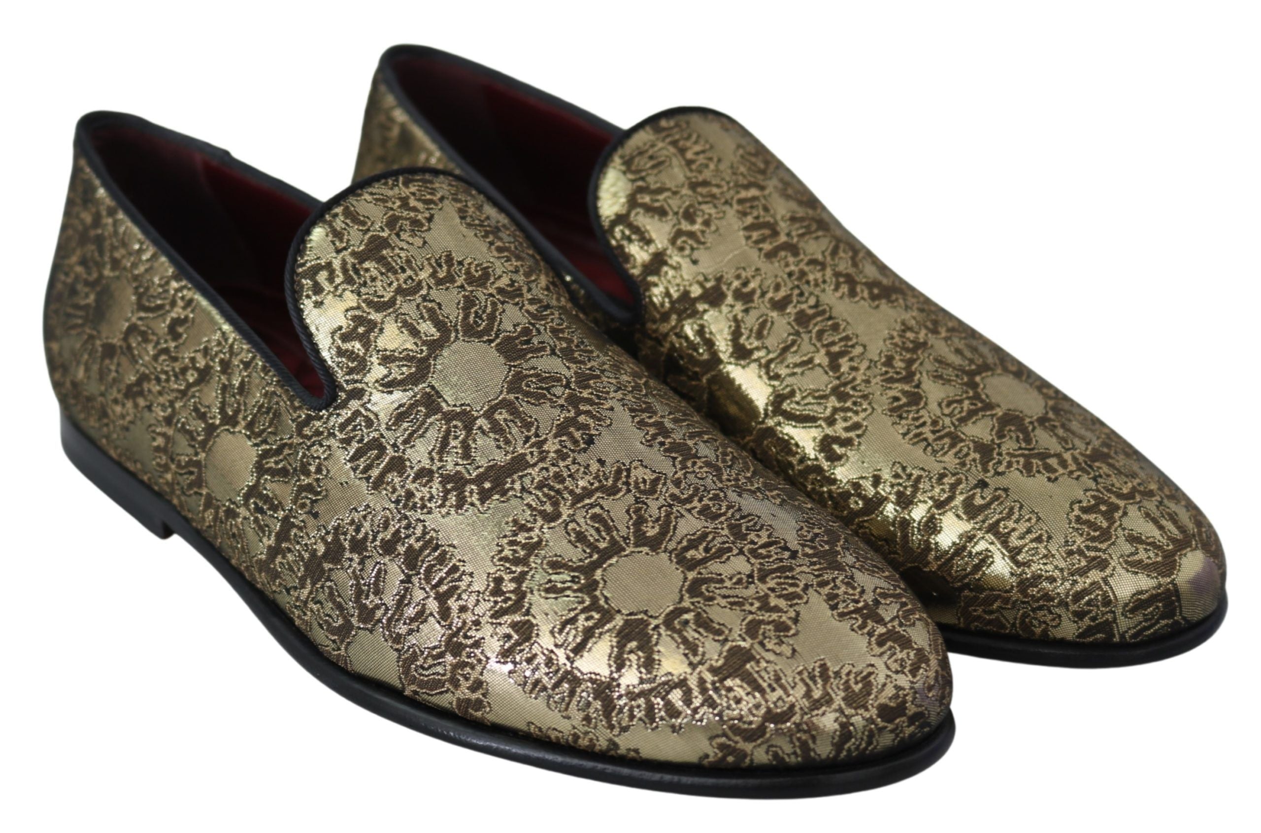 Dolce &amp; Gabbana – Goldene Bordeaux-Loafer mit Pantoletten, elegante Schuhe