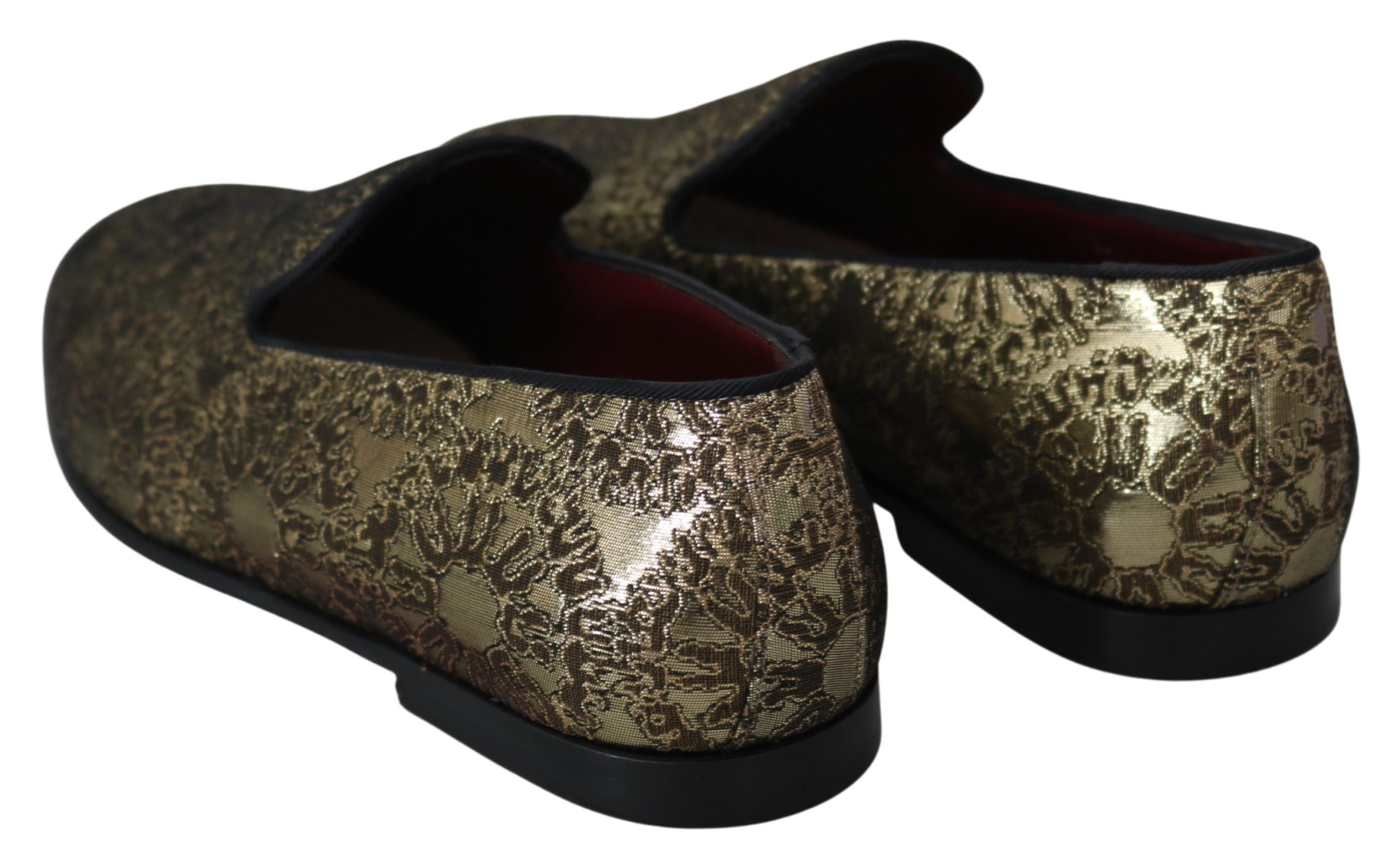 Dolce &amp; Gabbana – Goldene Bordeaux-Loafer mit Pantoletten, elegante Schuhe