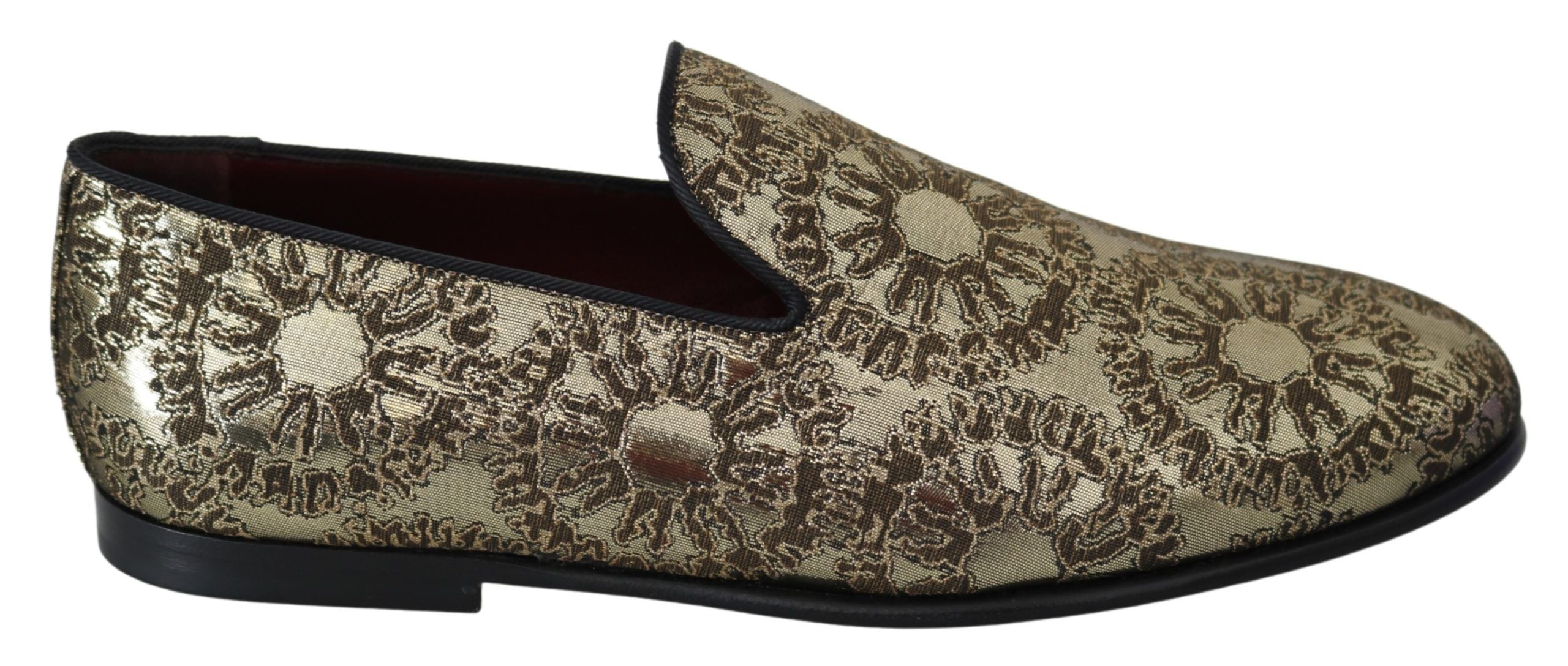 Dolce &amp; Gabbana – Goldene Bordeaux-Loafer mit Pantoletten, elegante Schuhe