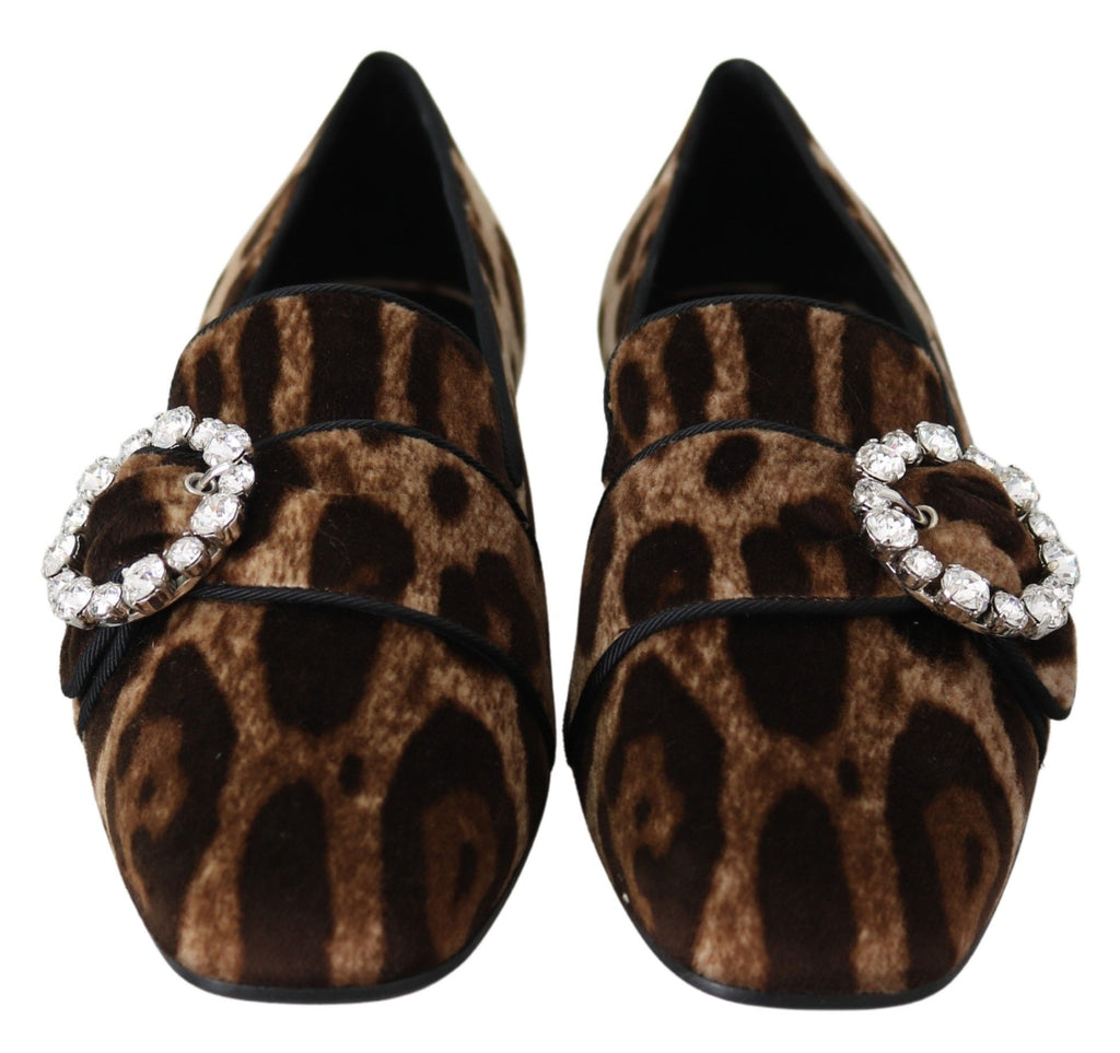 Dolce &amp; Gabbana – Loafer mit Leopardenmuster und Kristallverzierung