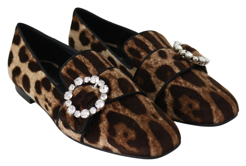 Dolce &amp; Gabbana – Loafer mit Leopardenmuster und Kristallverzierung