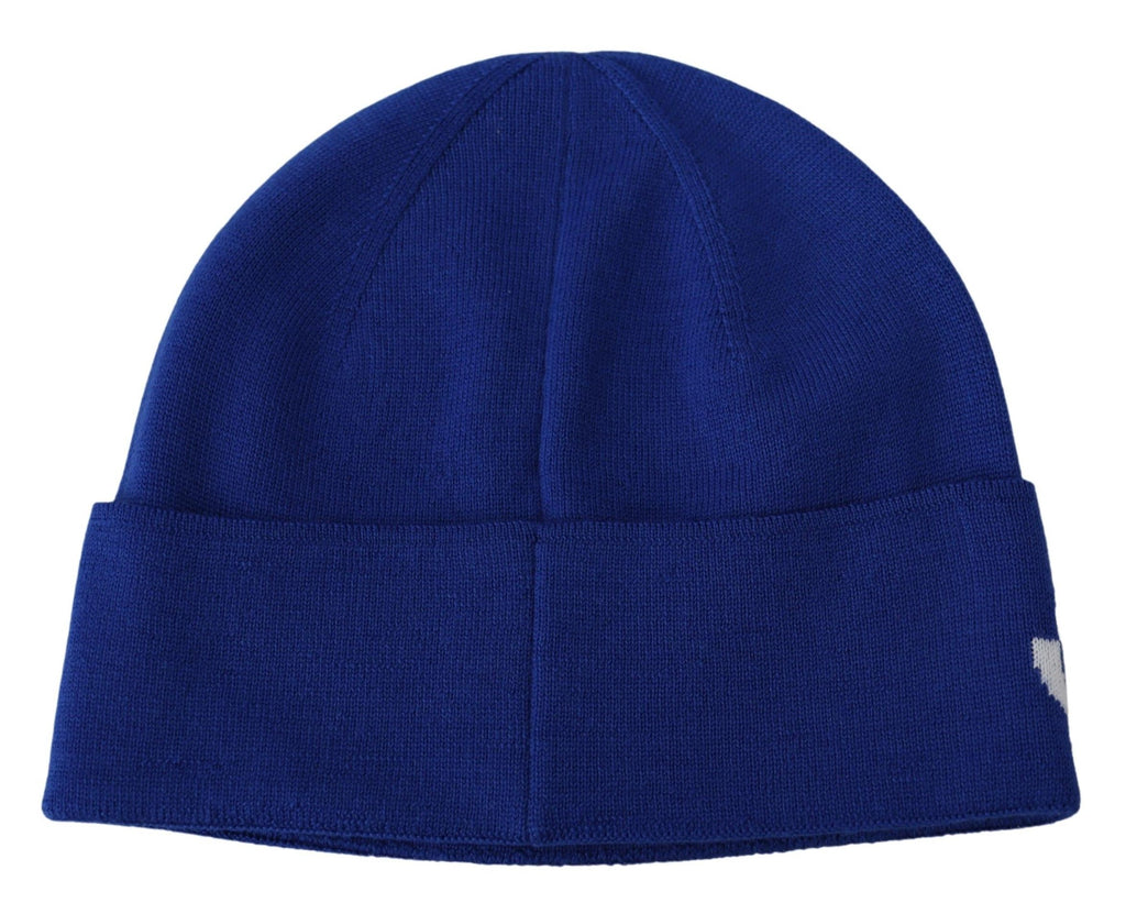 Givenchy Chic Unisex-Mütze aus kobaltblauer Wolle mit Logodetail