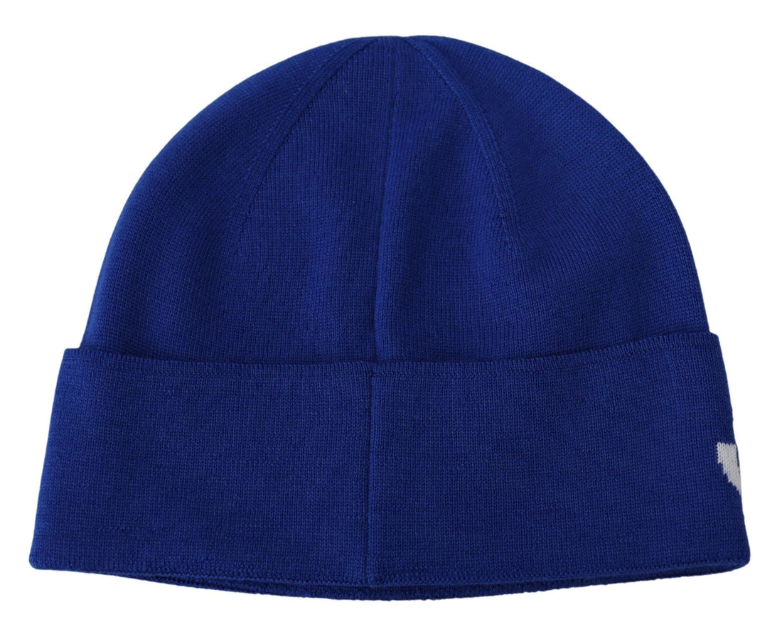 Givenchy Chic Unisex-Mütze aus kobaltblauer Wolle mit Logodetail