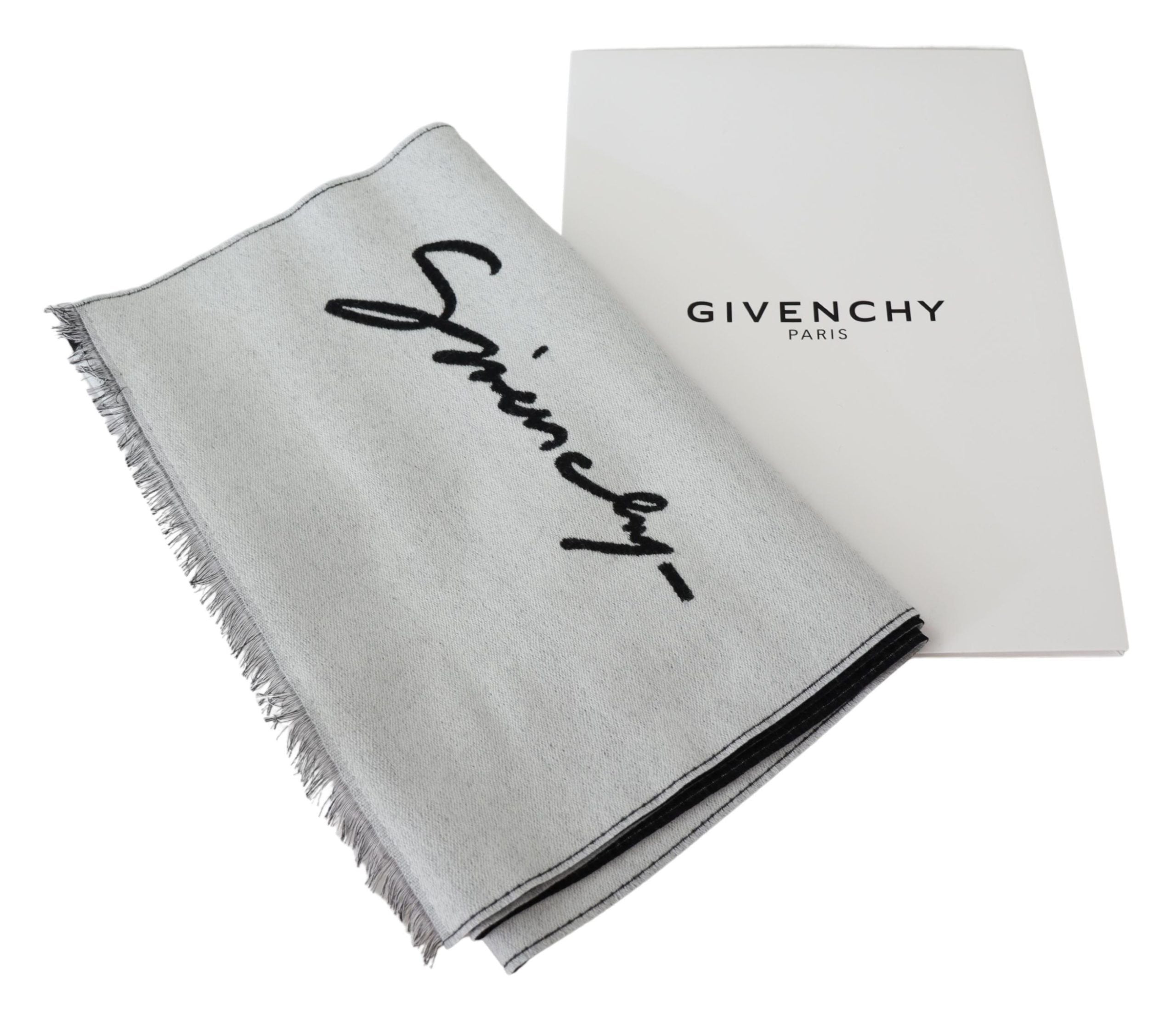 Givenchy Eleganter monochromer Schal aus Woll-Seiden-Mischung