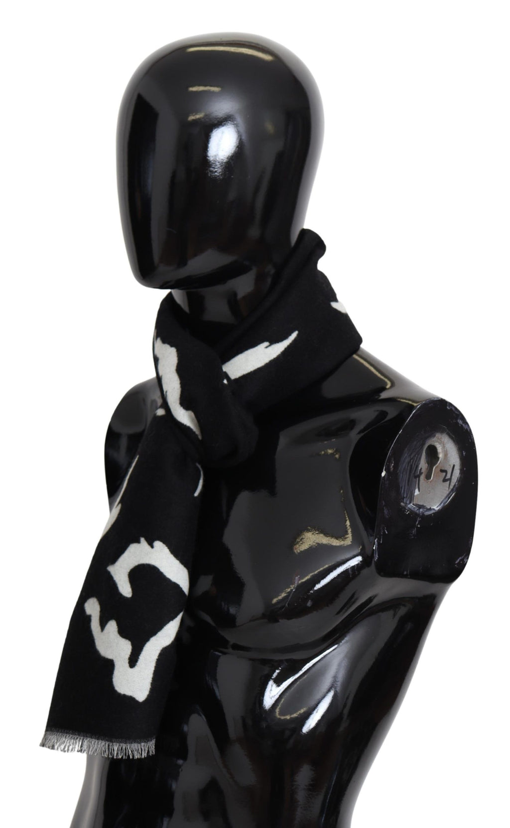 Givenchy Eleganter Unisex Woll-Seiden-Schal in Schwarz &amp; Weiß