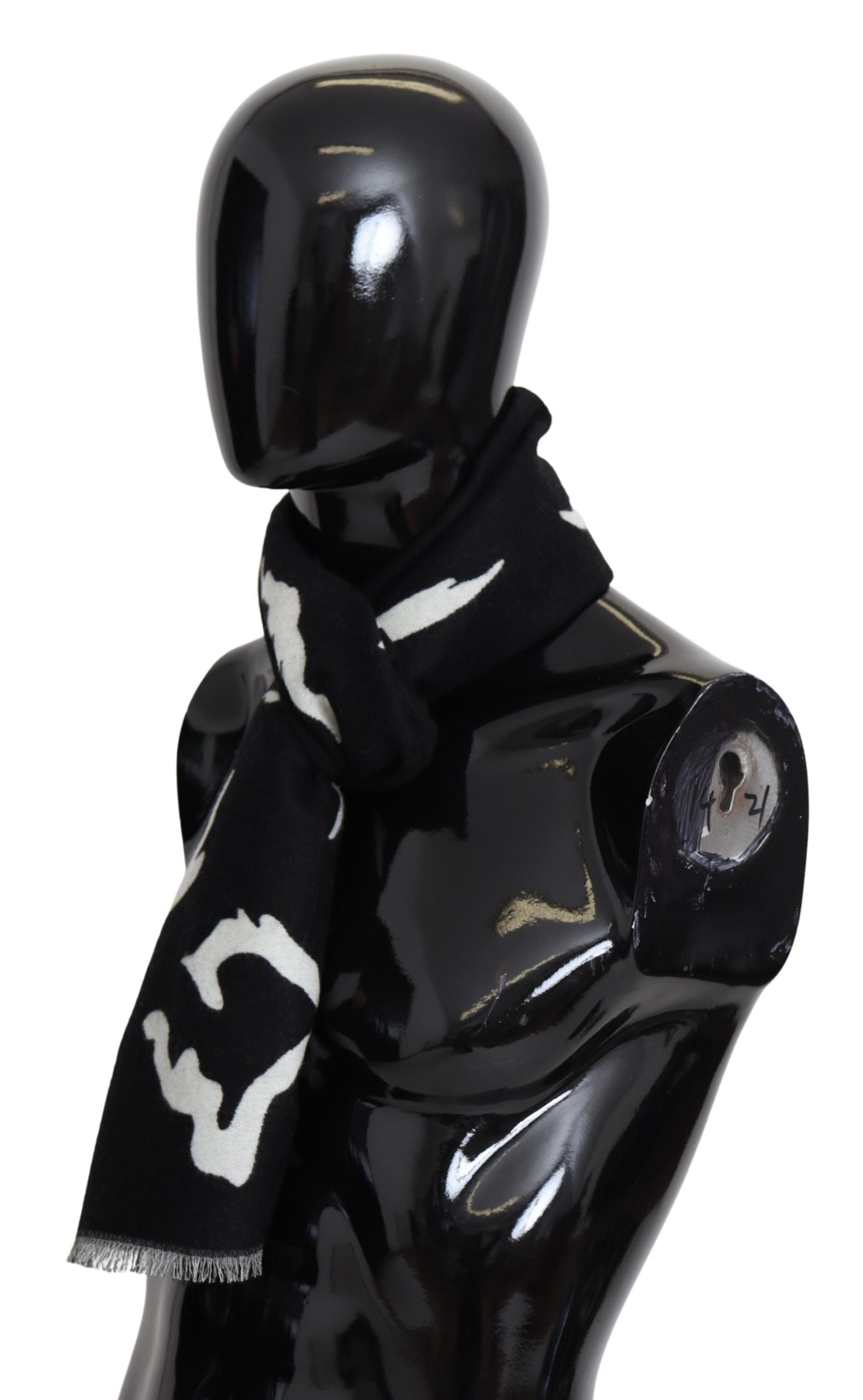 Givenchy Eleganter Unisex Woll-Seiden-Schal in Schwarz &amp; Weiß