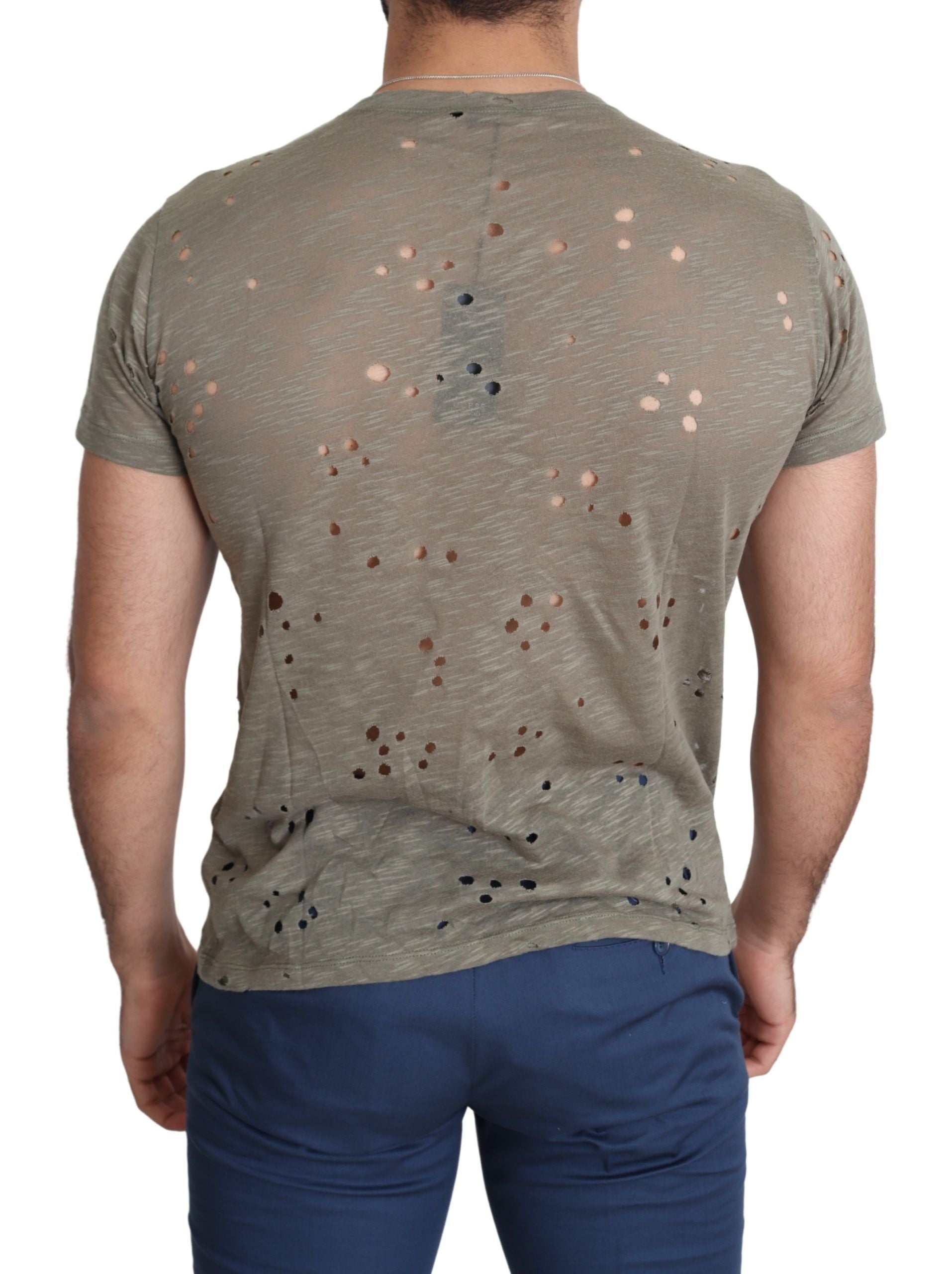 Guess – Schickes T-Shirt aus brauner Baumwolle mit Stretch