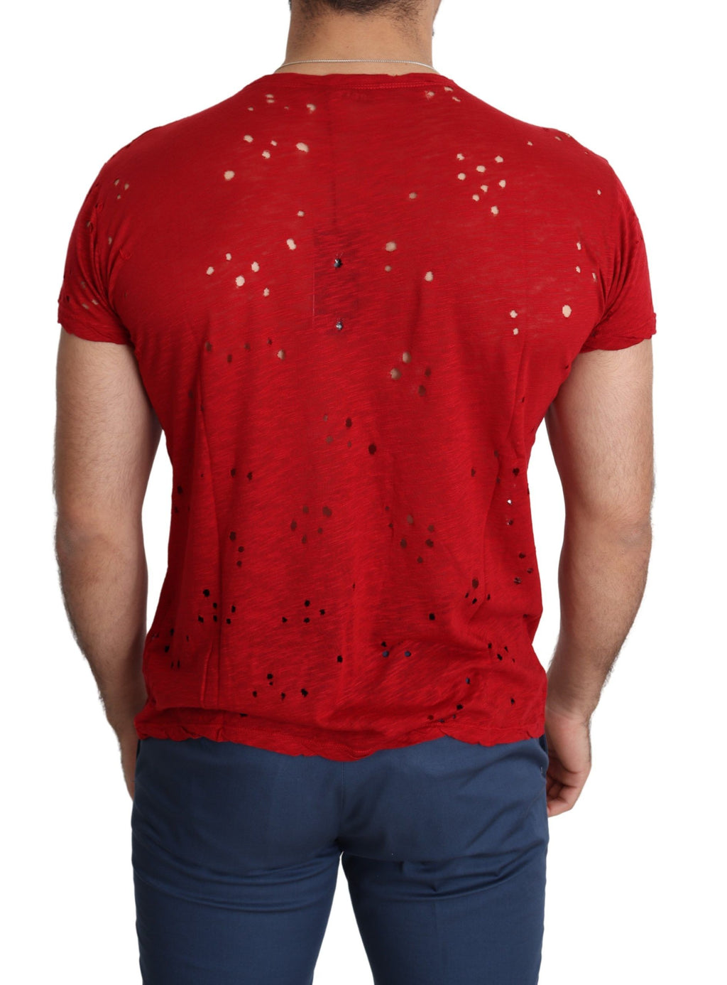 Guess – Strahlend rotes Baumwoll-Stretch-T-Shirt