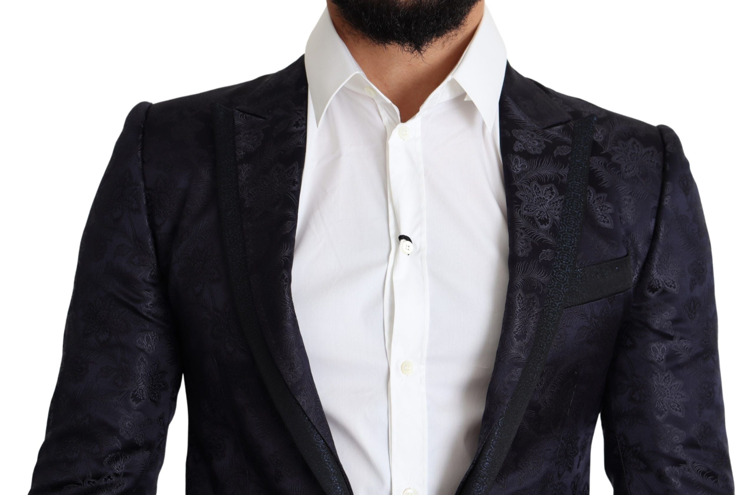 Dolce &amp; Gabbana – Eleganter Martini-Blazer aus Seidenmischung in Blau