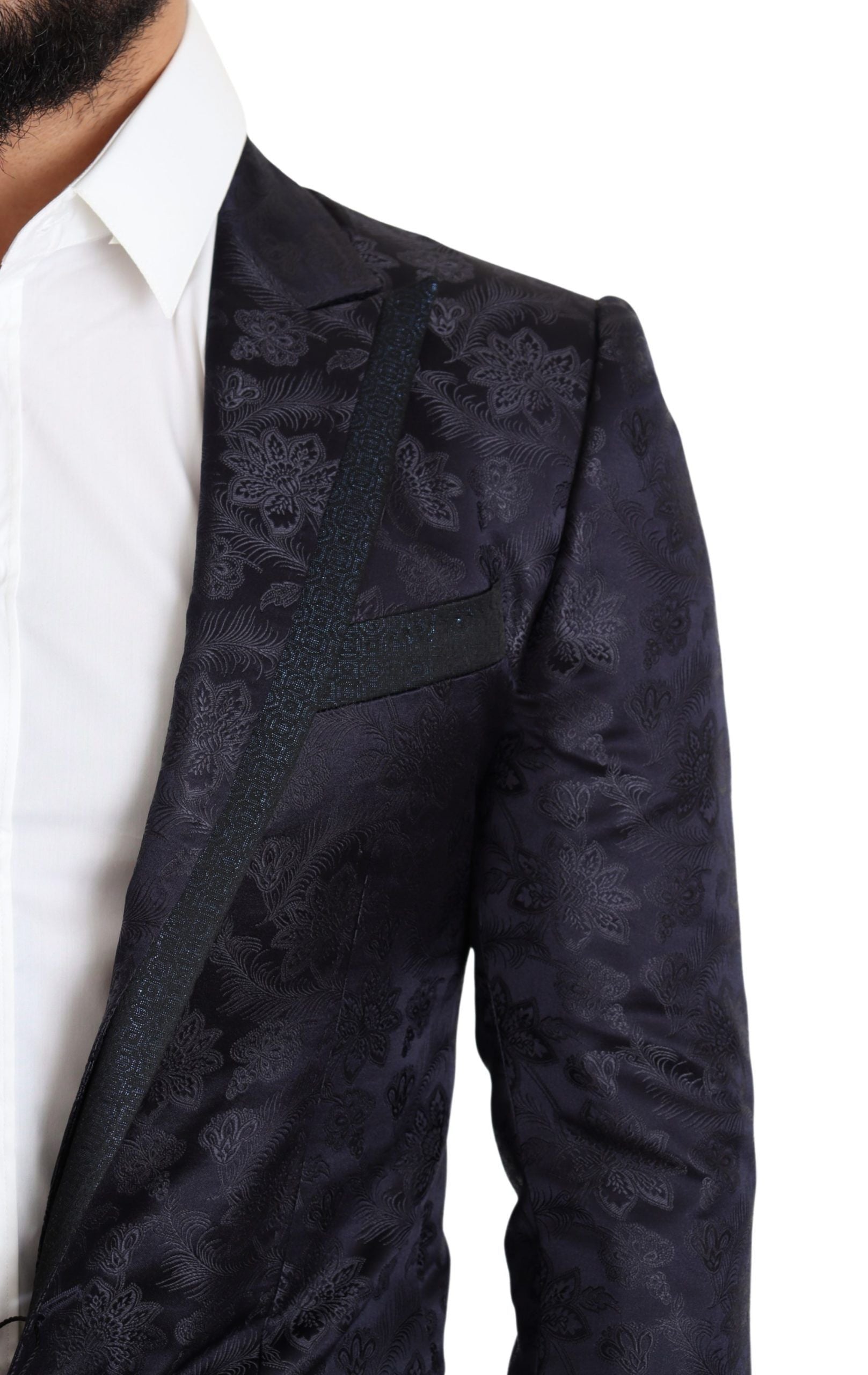 Dolce &amp; Gabbana – Eleganter Martini-Blazer aus Seidenmischung in Blau