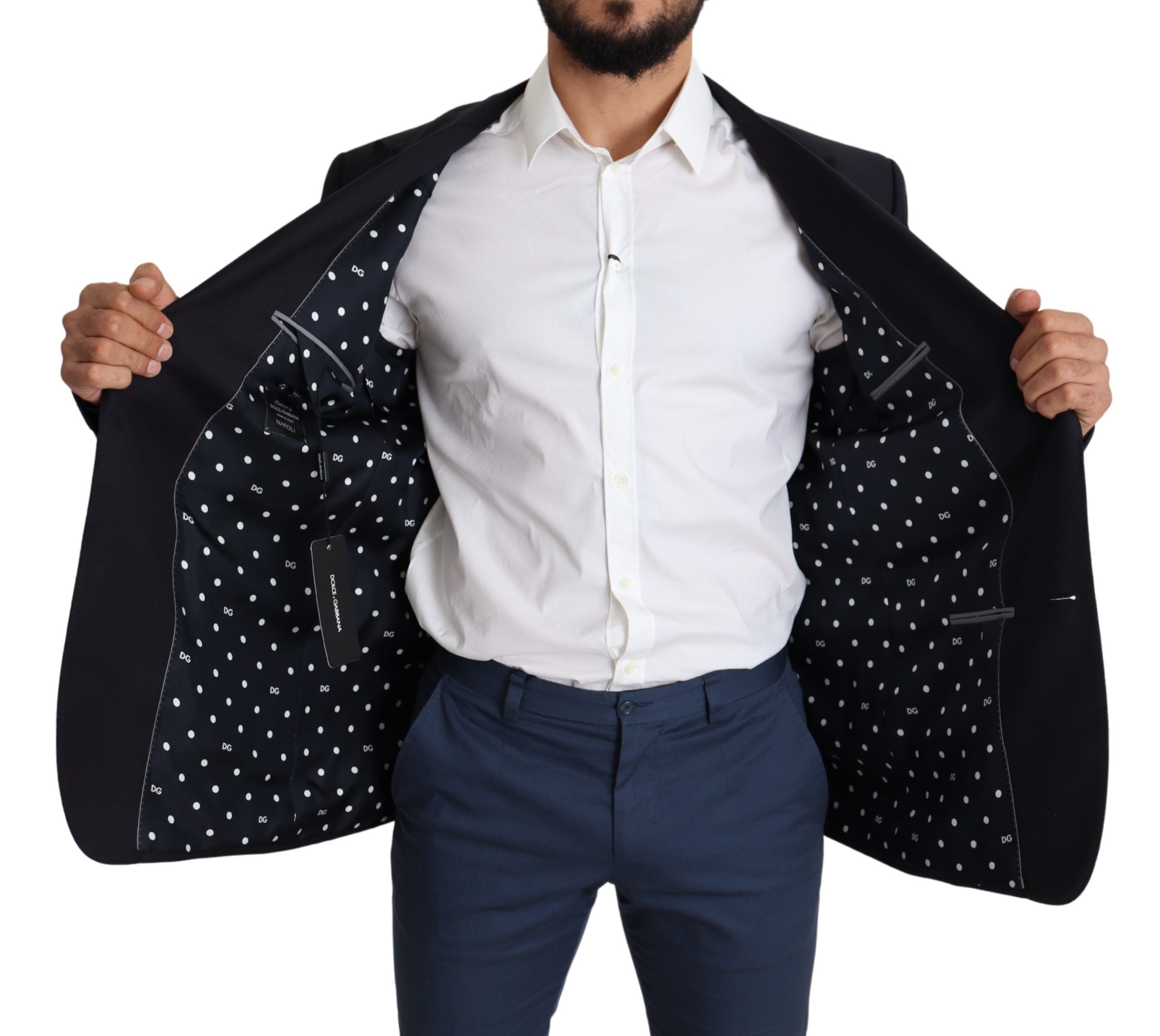 Dolce &amp; Gabbana Eleganter schwarzer Herrenblazer aus Schurwolle