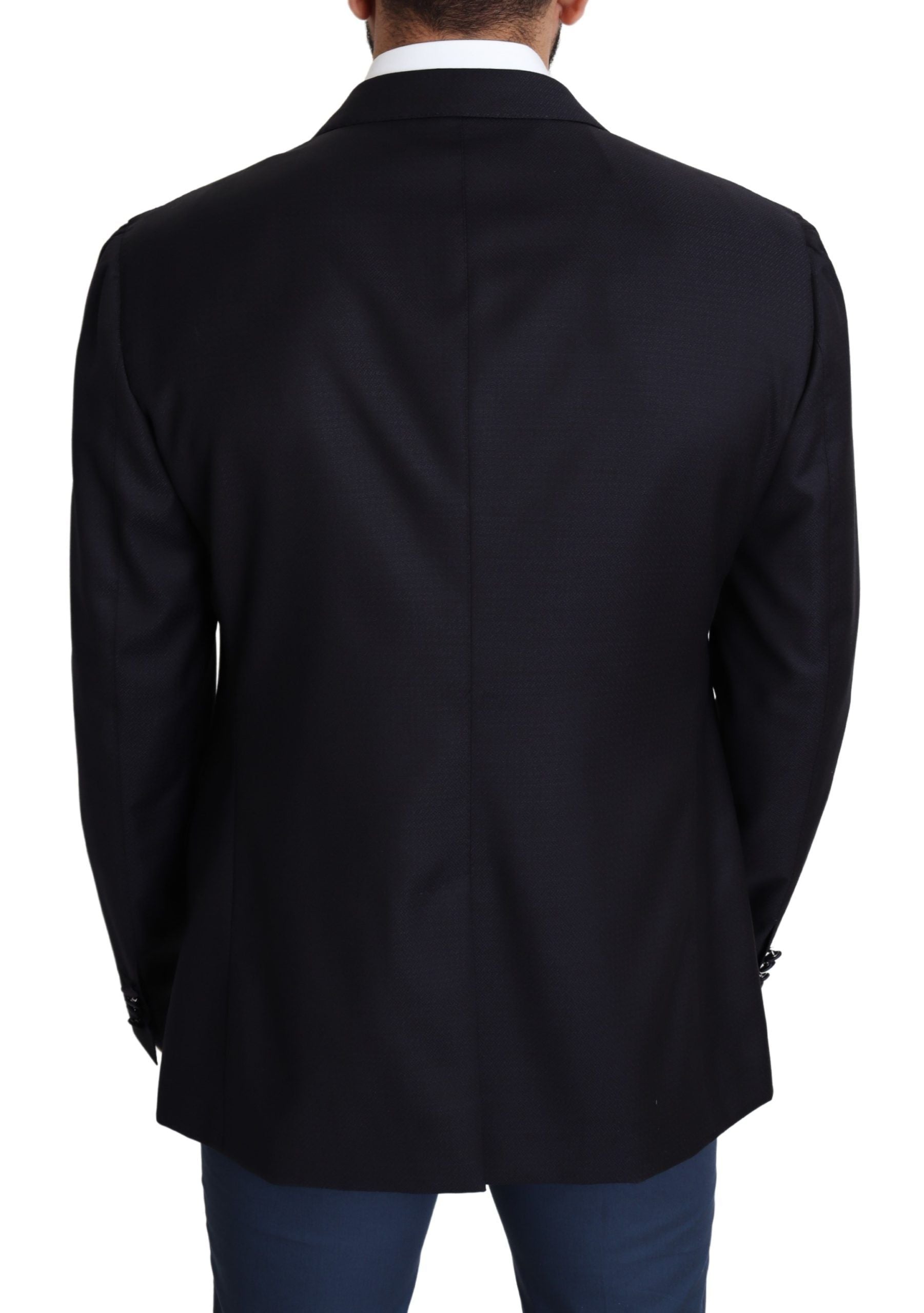 Dolce &amp; Gabbana Eleganter schwarzer Herrenblazer aus Schurwolle