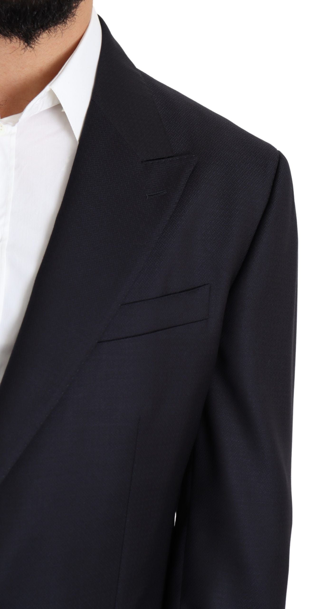 Dolce &amp; Gabbana Eleganter schwarzer Herrenblazer aus Schurwolle