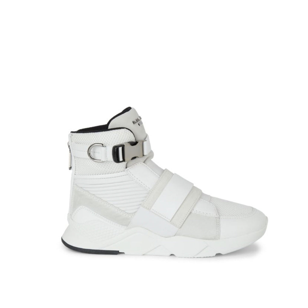 Balmain Exton Mixed-Media High-Top Sneakers