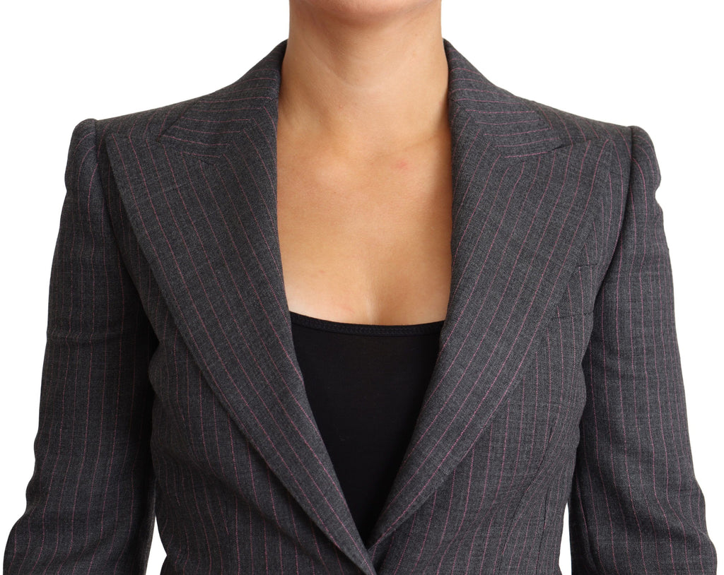 Dolce &amp; Gabbana Eleganter grauer Blazer aus Stretchwolle
