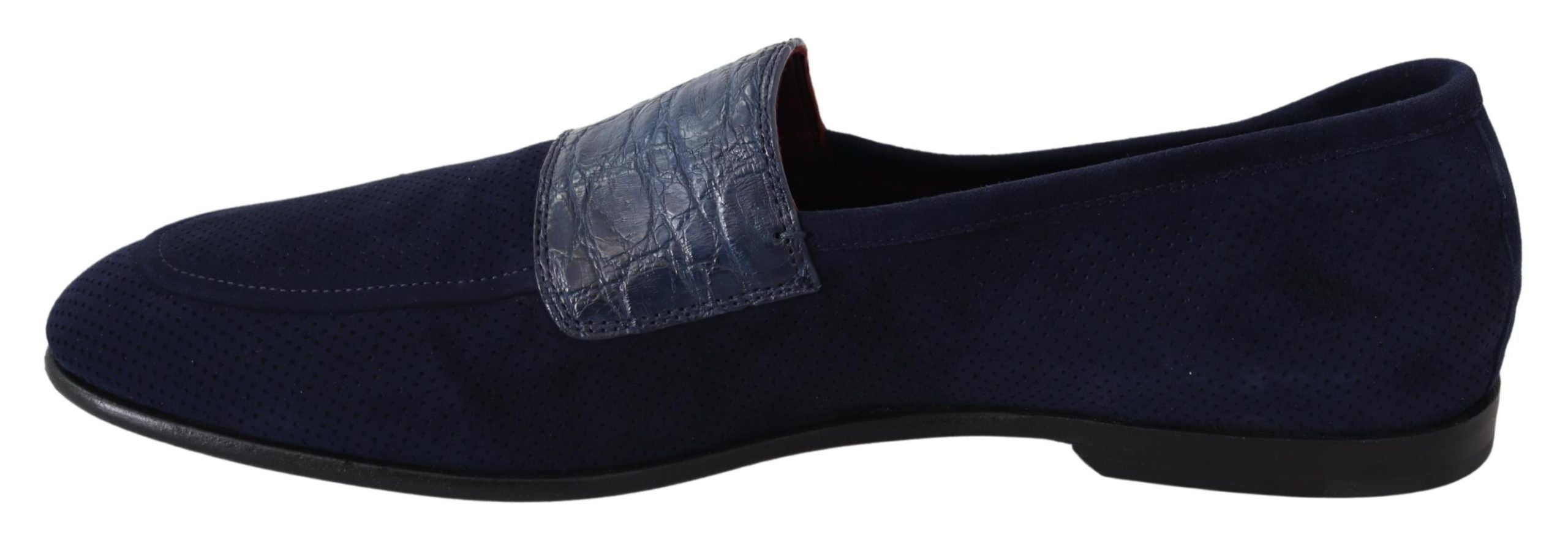 Dolce &amp; Gabbana Elegante Loafer aus blauem Wildleder