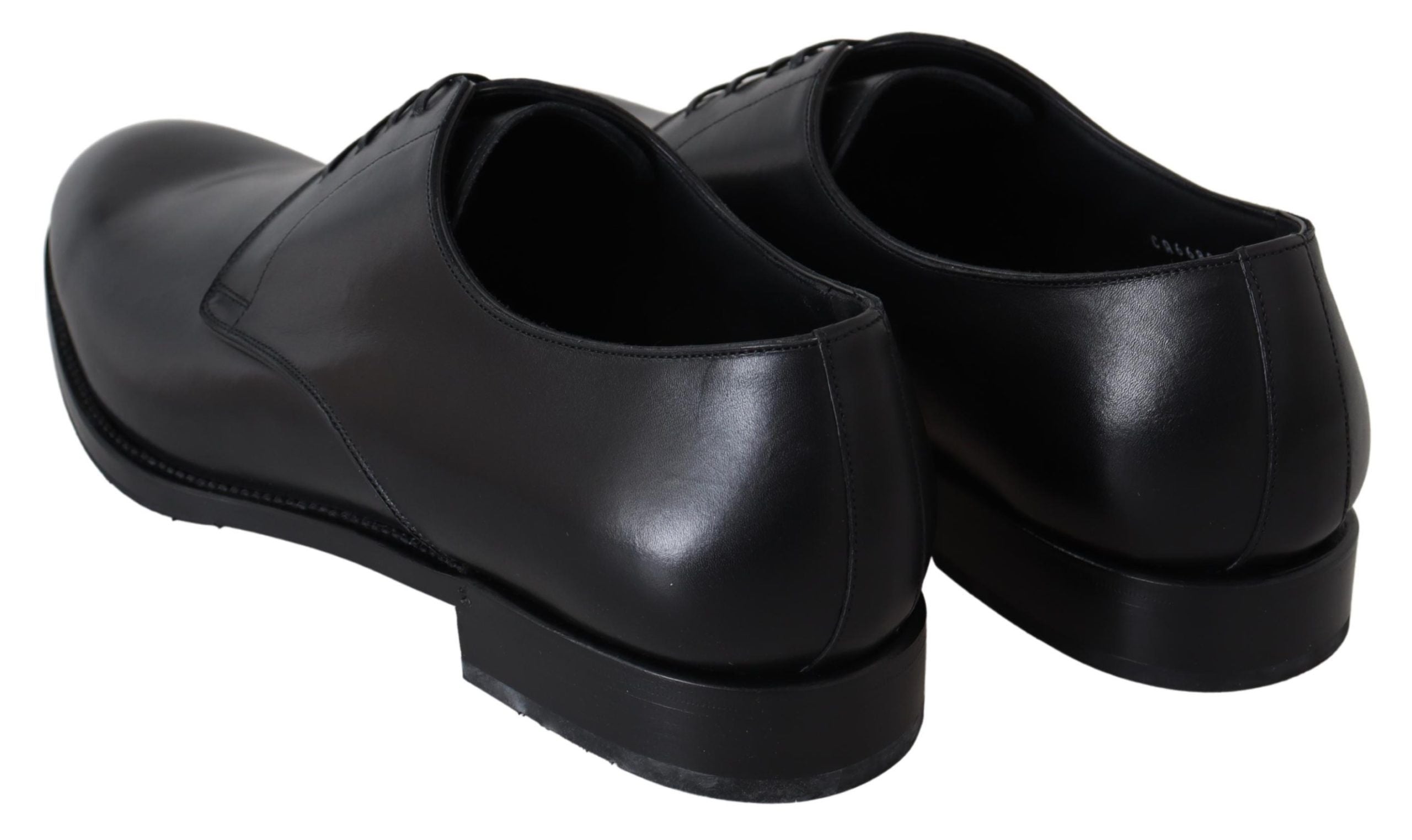 Dolce &amp; Gabbana Elegante Derby-Schuhe aus schwarzem Leder