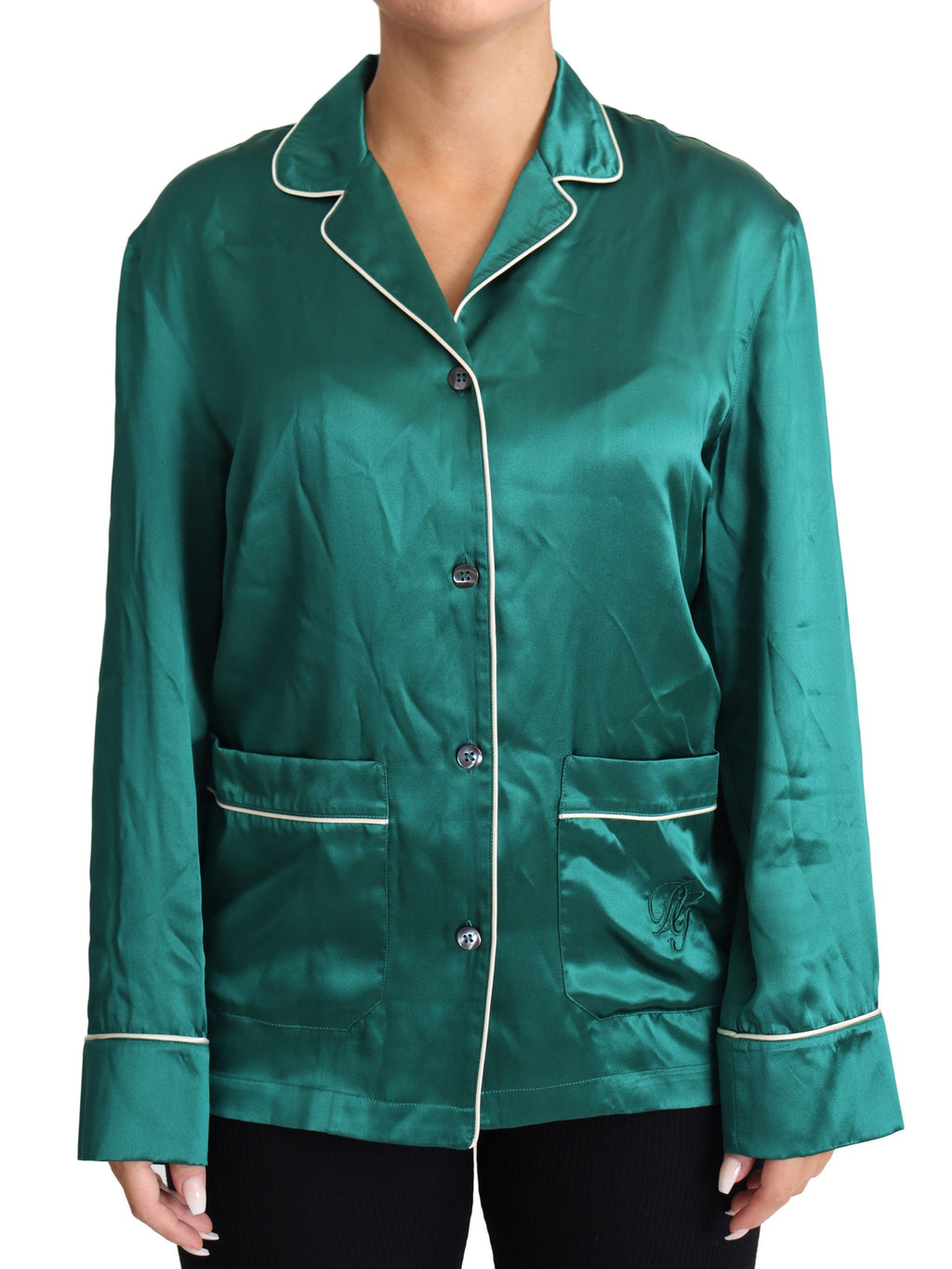 Dolce &amp; Gabbana Elegantes Pyjama-Lounge-Hemd aus Seide