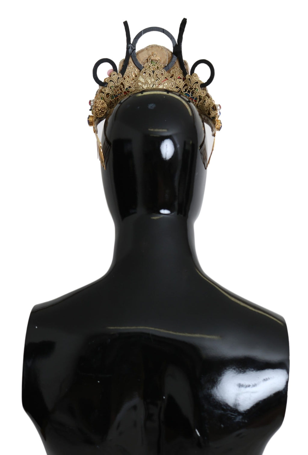 Dolce &amp; Gabbana – Atemberaubendes Diadem-Tiara mit Kristallen – Goldfarben