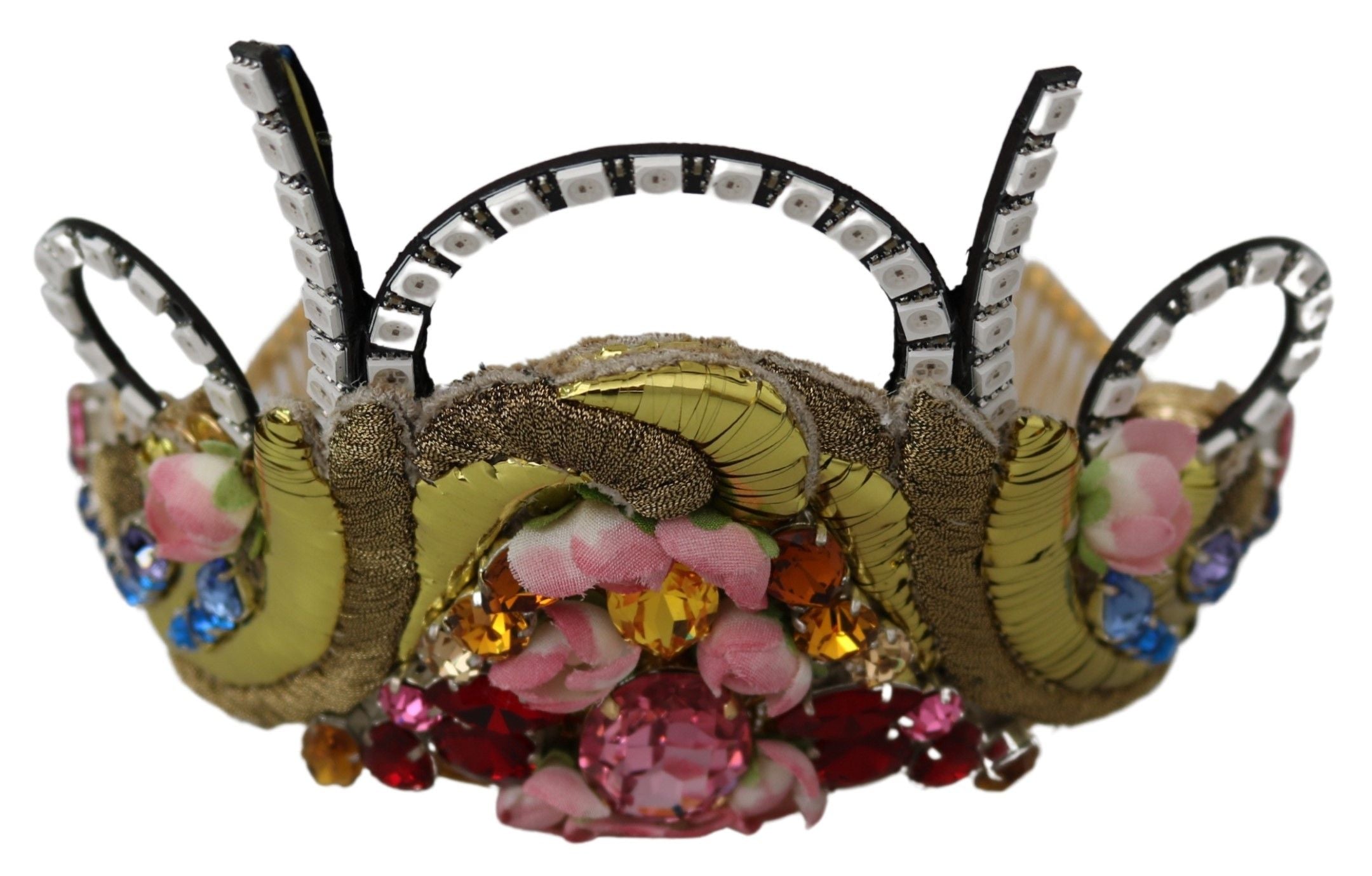 Dolce &amp; Gabbana – Atemberaubendes Diadem-Tiara mit Kristallen – Goldfarben