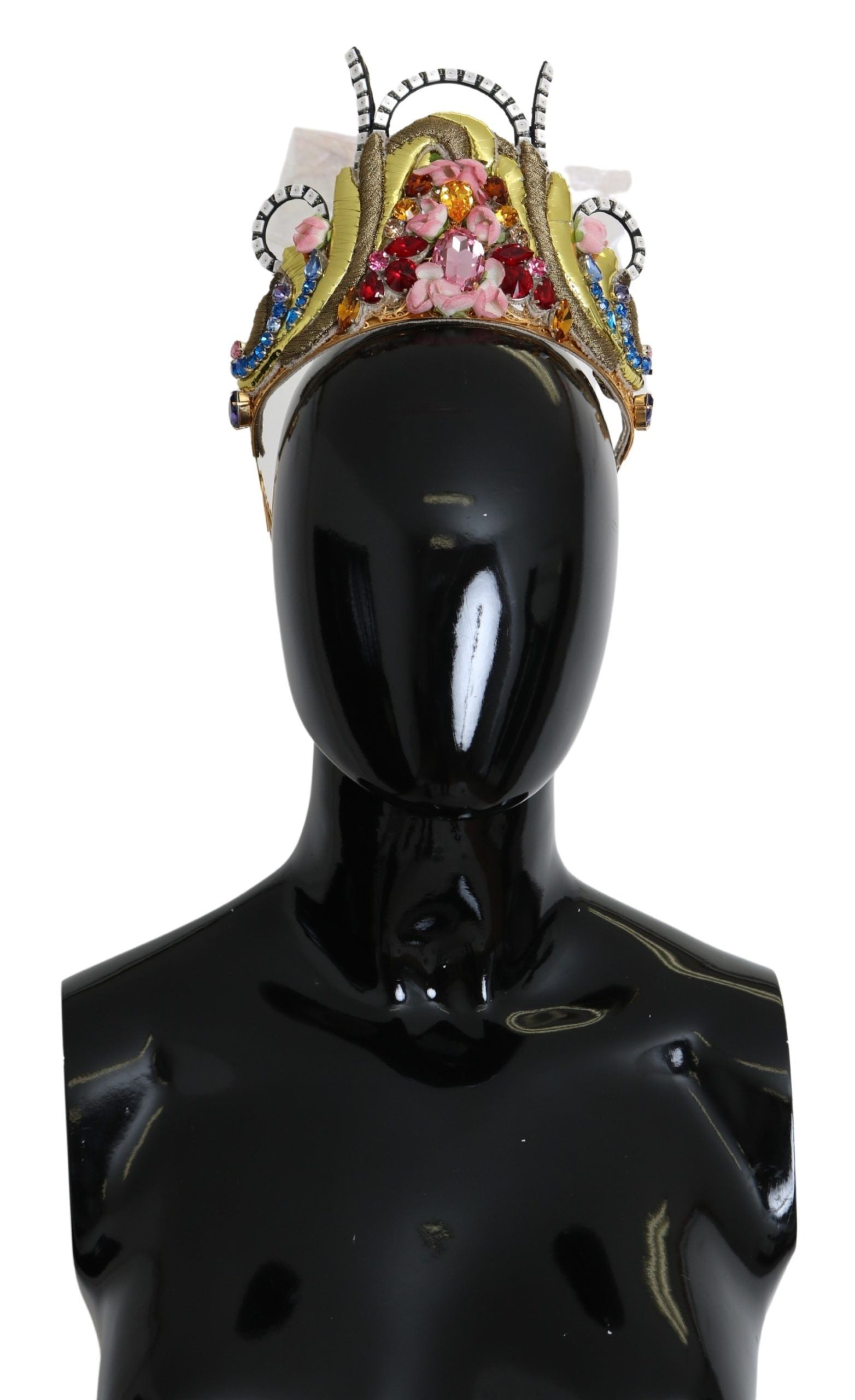 Dolce &amp; Gabbana – Atemberaubendes Diadem-Tiara mit Kristallen – Goldfarben