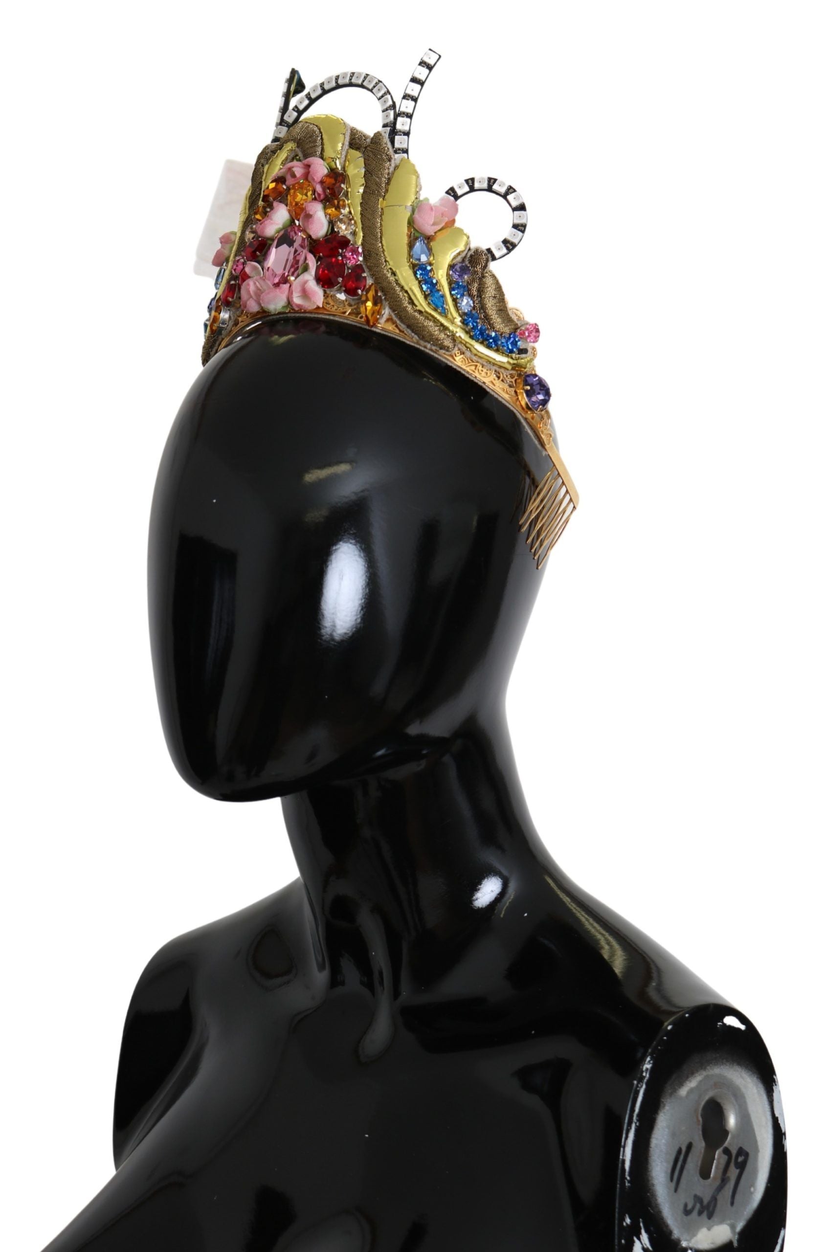 Dolce &amp; Gabbana – Atemberaubendes Diadem-Tiara mit Kristallen – Goldfarben