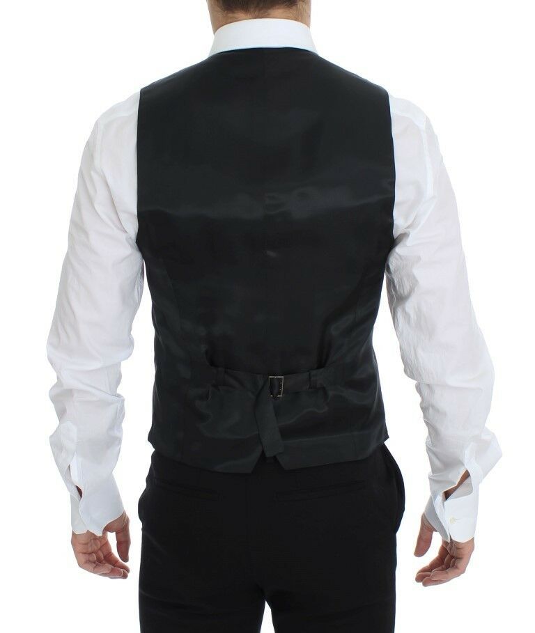 Dolce &amp; Gabbana Elegante Weste aus grauer Wollmischung