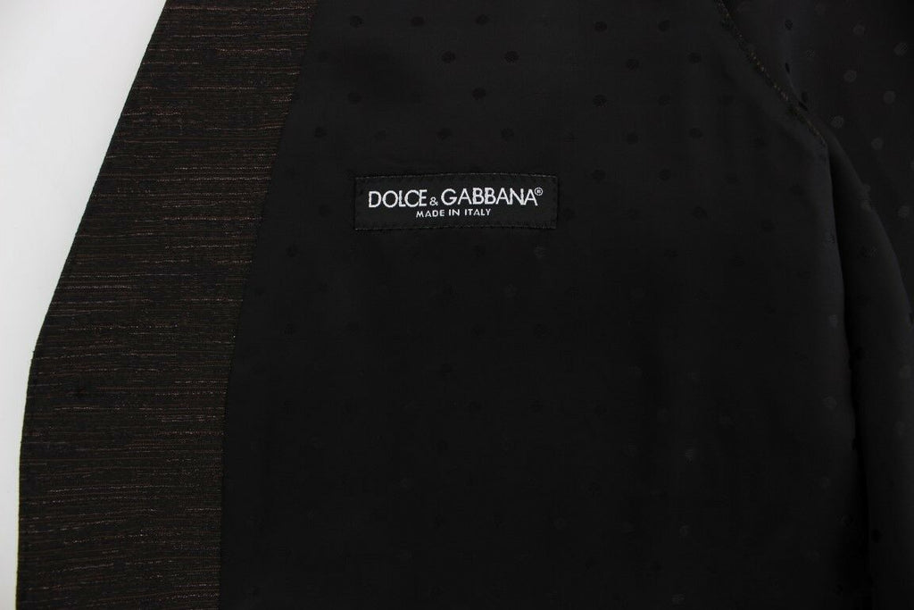 Dolce &amp; Gabbana Elegante Weste aus braun-schwarzer Wollmischung