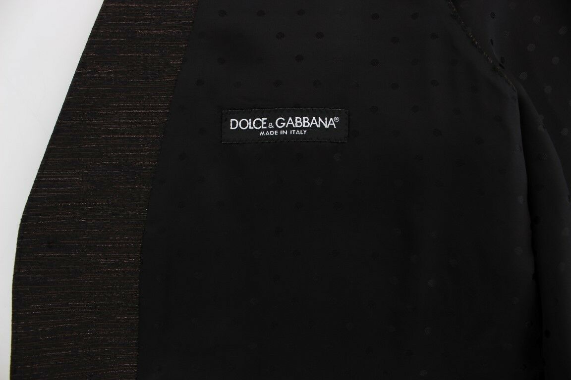 Dolce &amp; Gabbana Elegante Weste aus braun-schwarzer Wollmischung