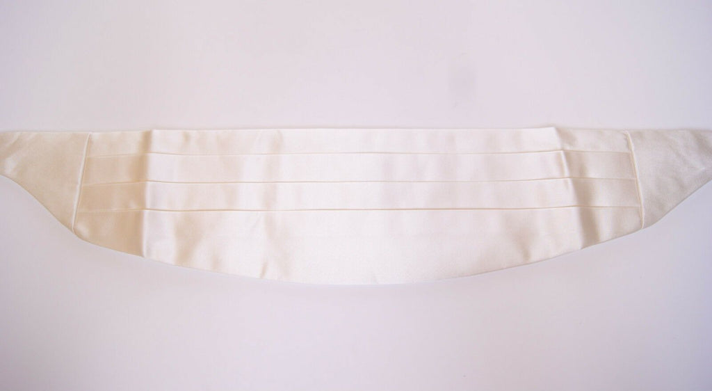 Dolce &amp; Gabbana Eleganter weißer Seidenkummerbund