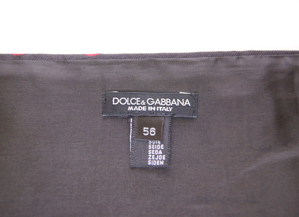 Dolce &amp; Gabbana Exquisiter schwarzer Seidenkummerbund mit roten Punkten