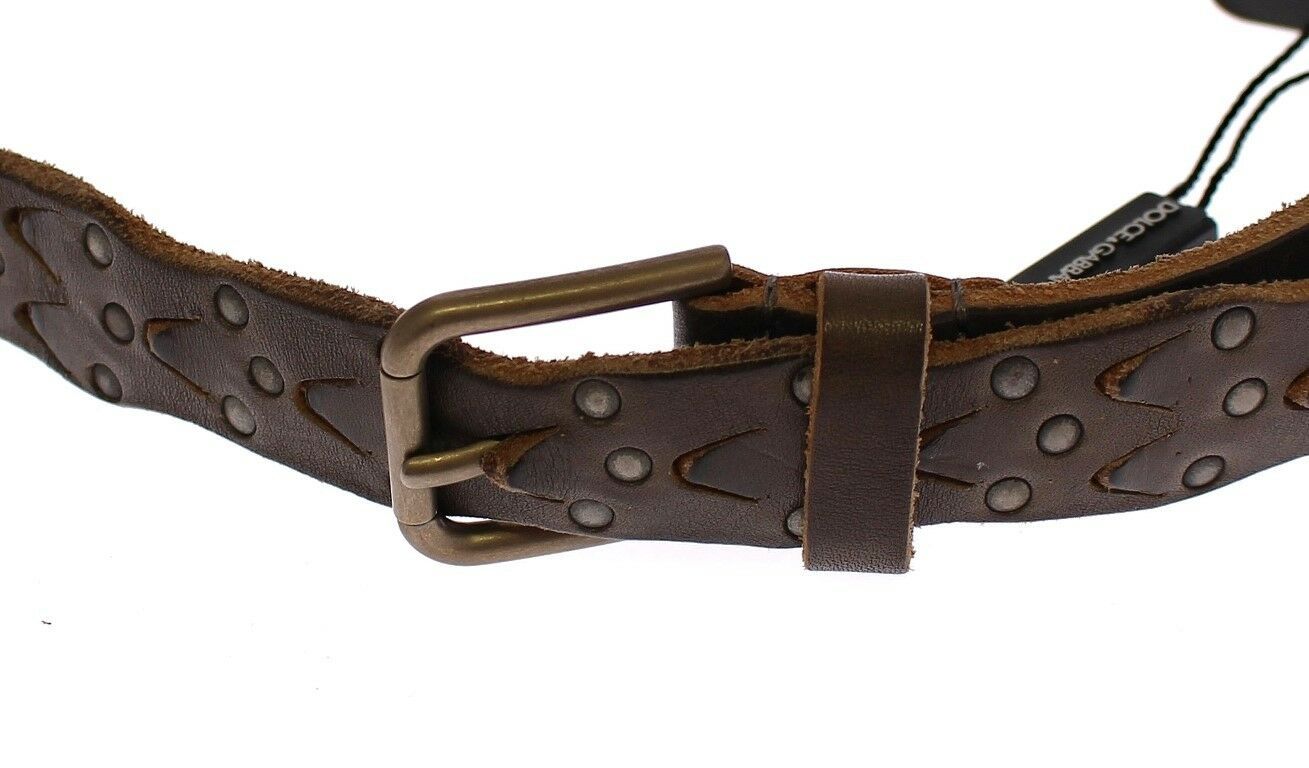 Dolce &amp; Gabbana Eleganter Herrengürtel aus Leder-Baumwolle-Fusion