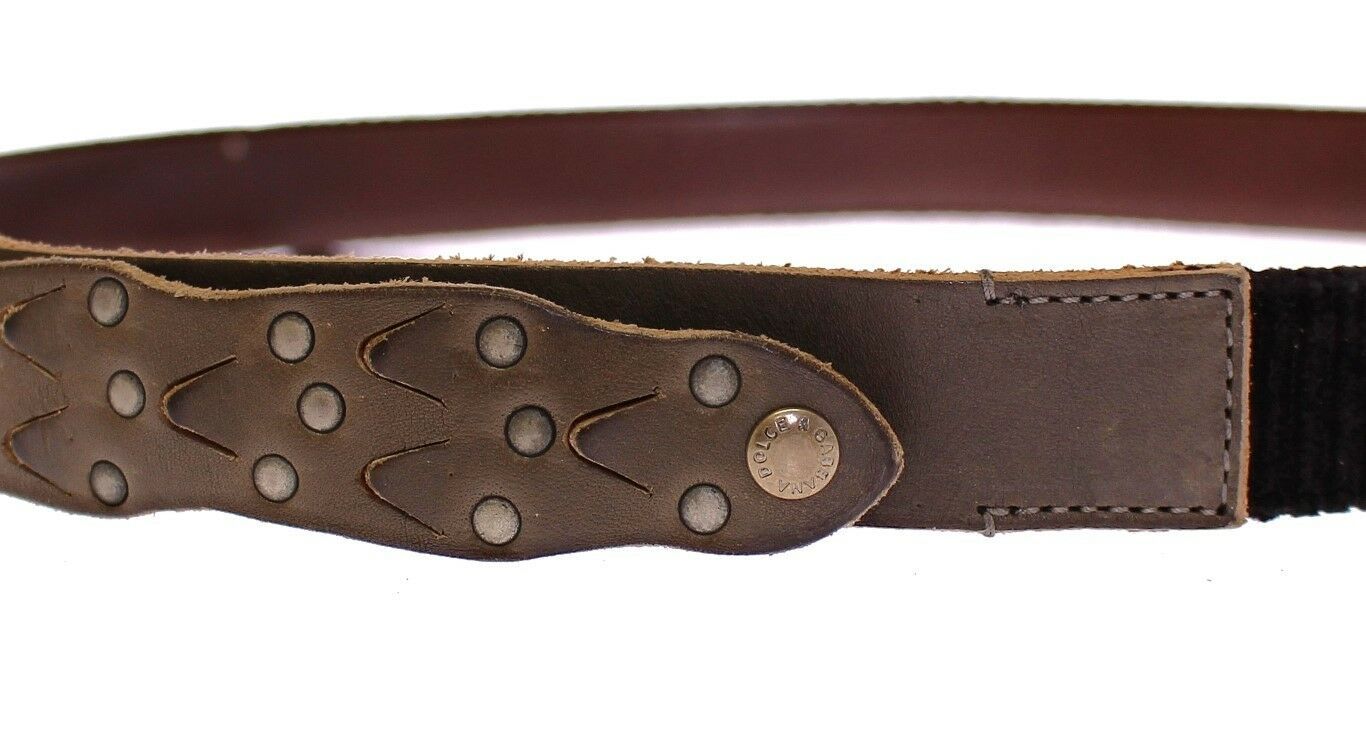 Dolce &amp; Gabbana Eleganter Herrengürtel aus Leder-Baumwolle-Fusion