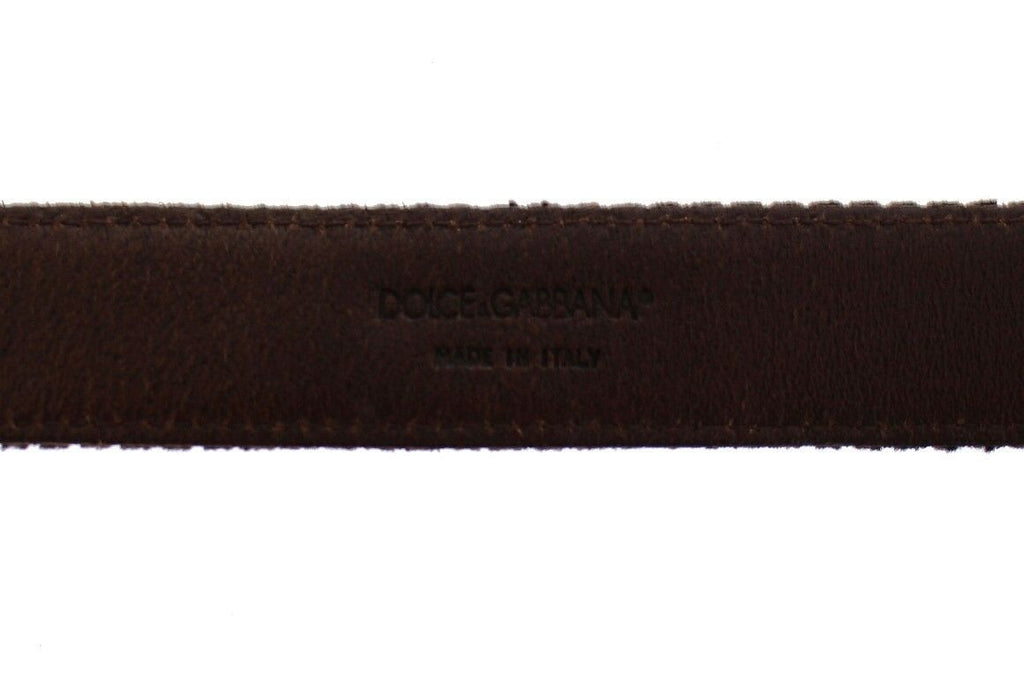 Dolce &amp; Gabbana Eleganter Herrengürtel aus Leder-Baumwolle-Fusion