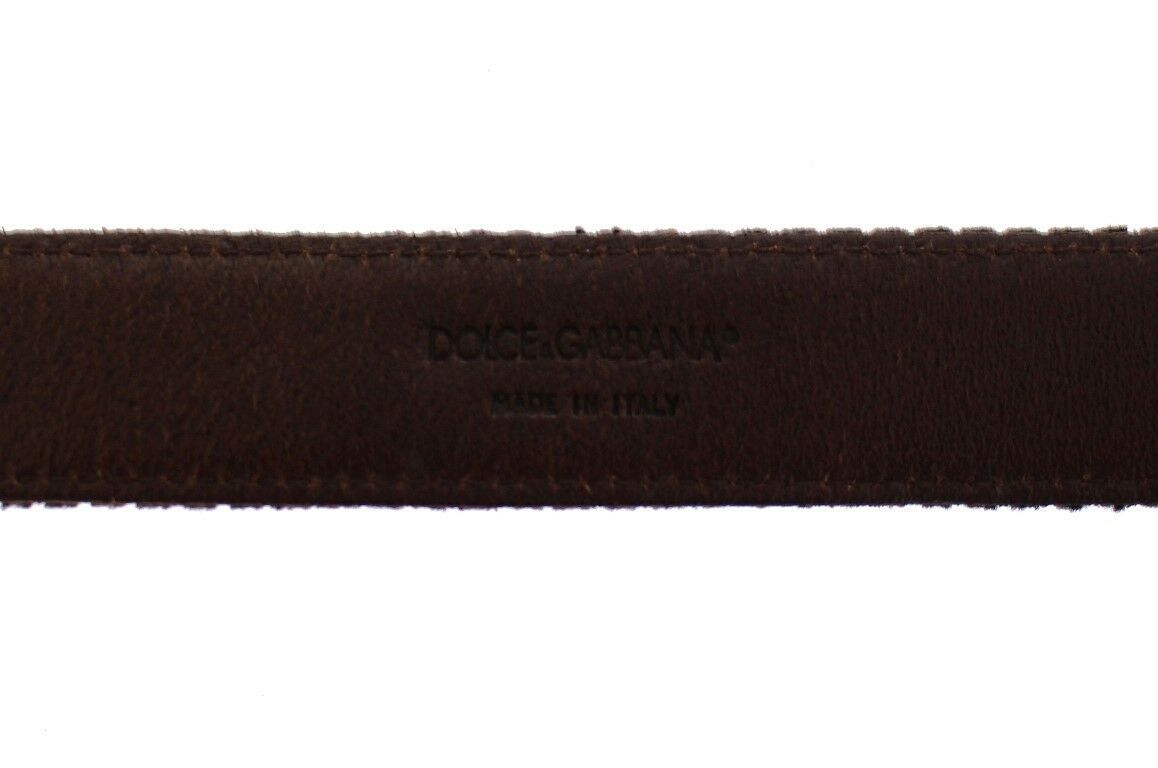 Dolce &amp; Gabbana Eleganter Herrengürtel aus Leder-Baumwolle-Fusion