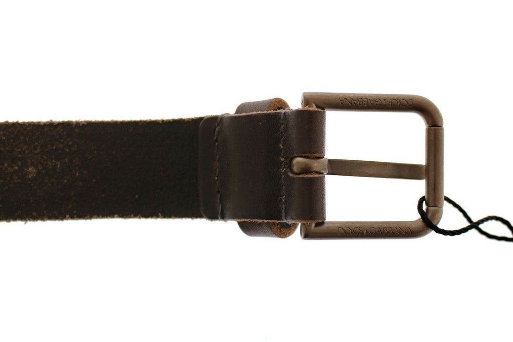 Dolce &amp; Gabbana Eleganter Herrengürtel aus Leder-Baumwolle-Fusion