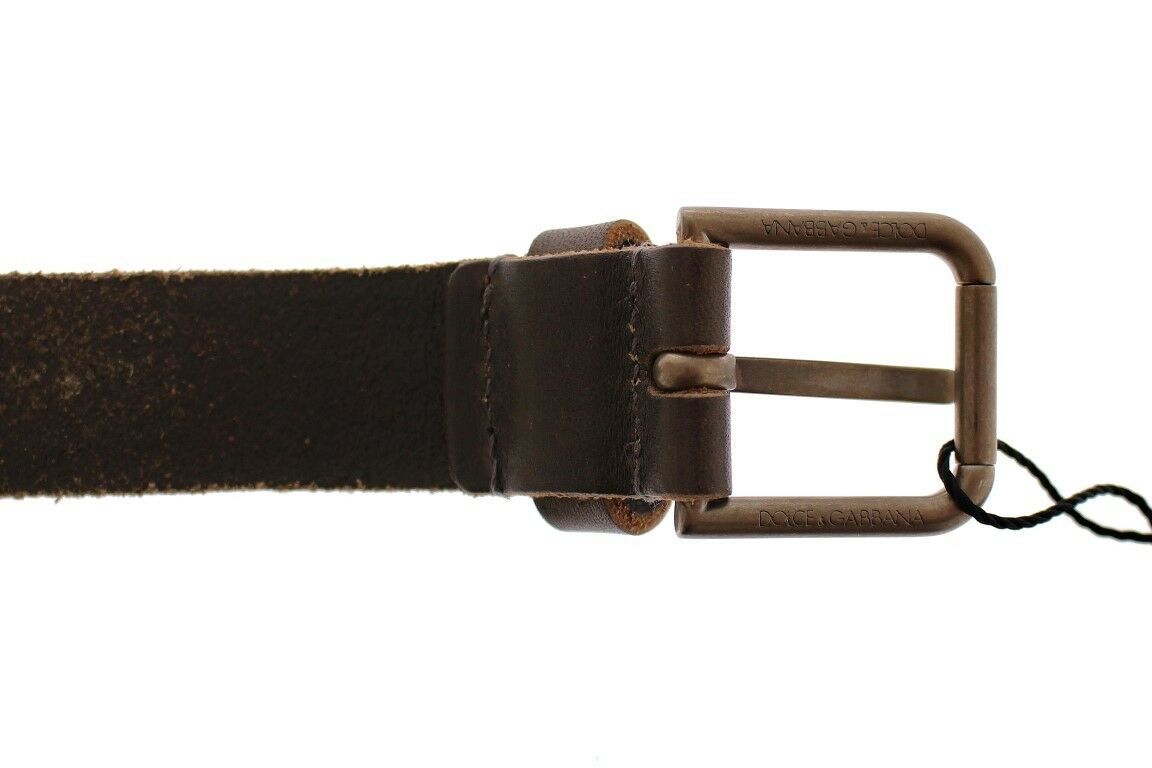 Dolce &amp; Gabbana Eleganter Herrengürtel aus Leder-Baumwolle-Fusion