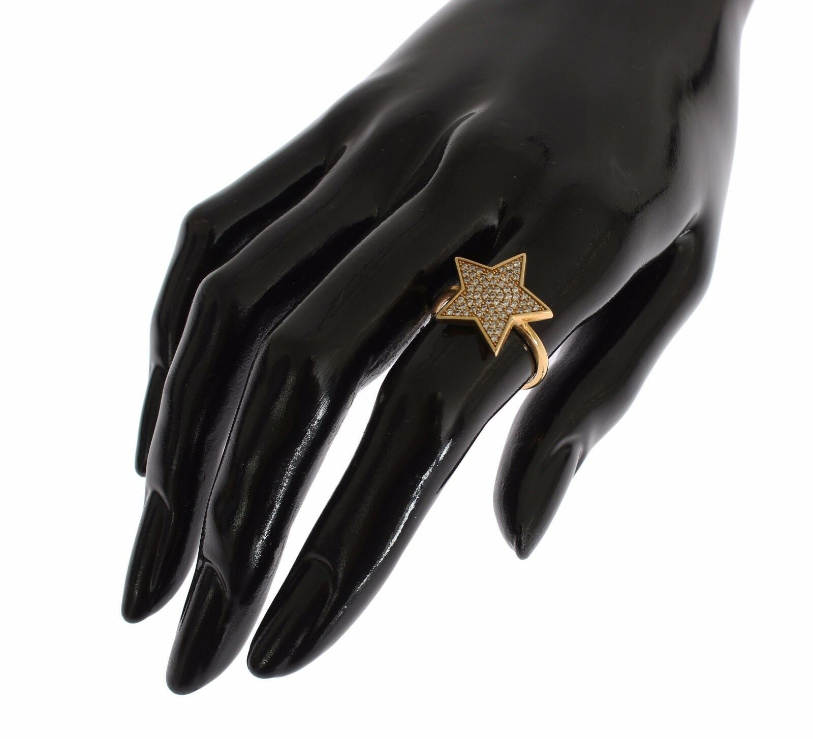 Nialaya Eleganter vergoldeter Sterlingsilberring mit CZ-Kristallen