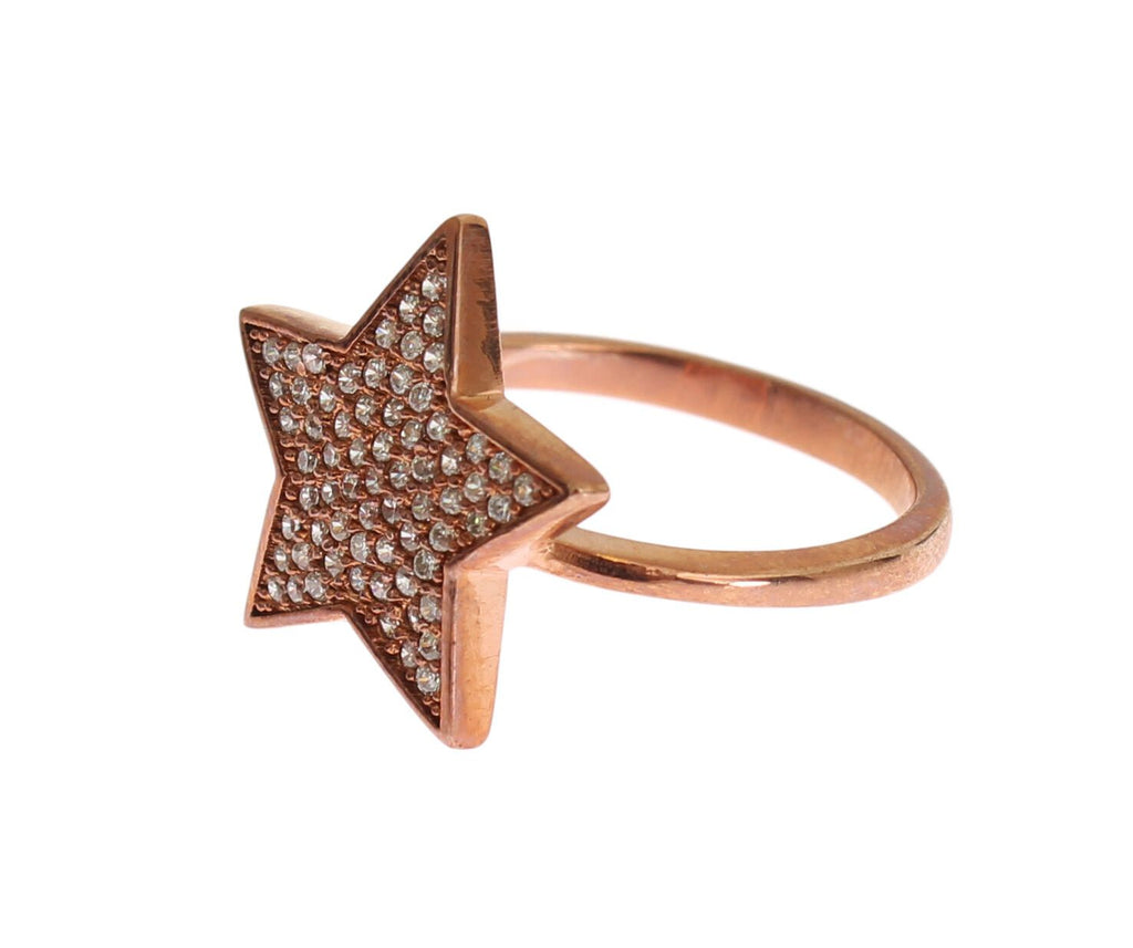Nialaya – Schillernder Ring aus Sterlingsilber mit Roségoldbeschichtung und Zirkonia