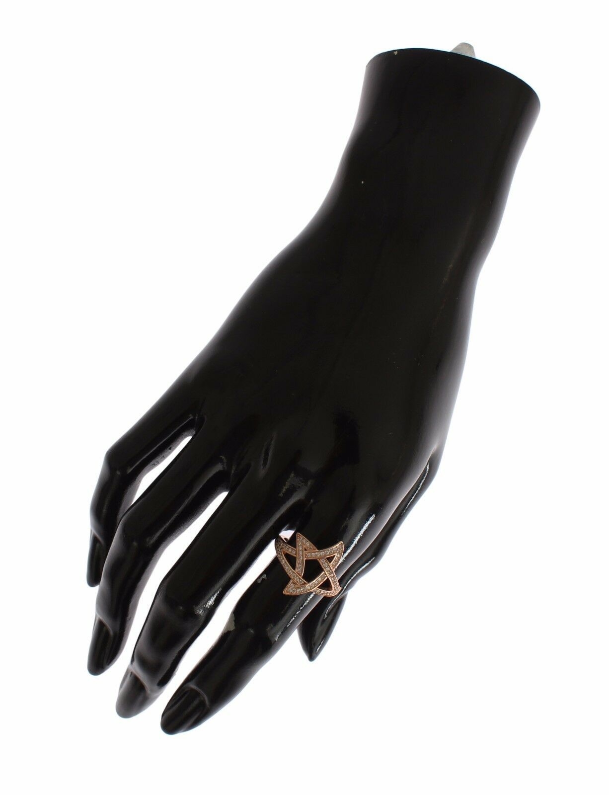 Nialaya – Ring aus rosa vergoldetem Silber mit Zirkonia-Kristallen